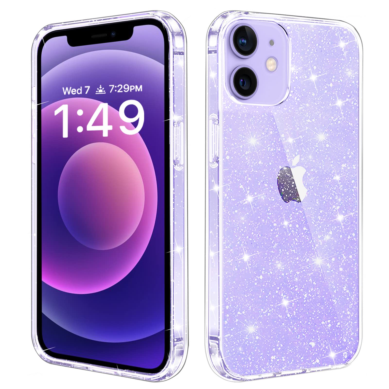 Jjgoo Crystal Glitter Designed For Iphone 12 Case/For Iphone 12 Pro Case For Women, Sparkle Bling Shockproof Protective Thin Sli