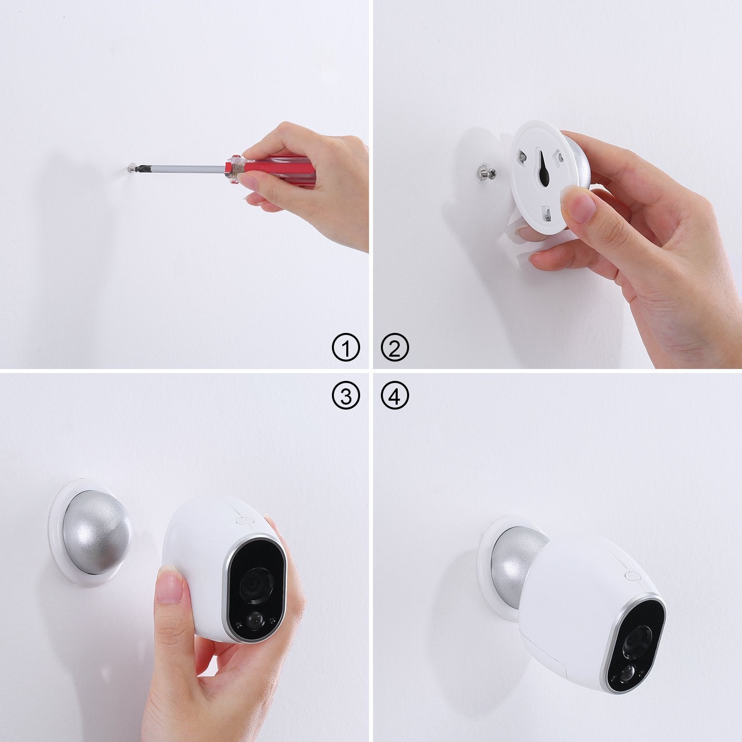 Skylety 4 Pack Security Wall Mount, Metal Magnetic Mount Compatible With Magnetic Arlo, Arlo Pro, Arlo Pro 2, White, Arlo Access