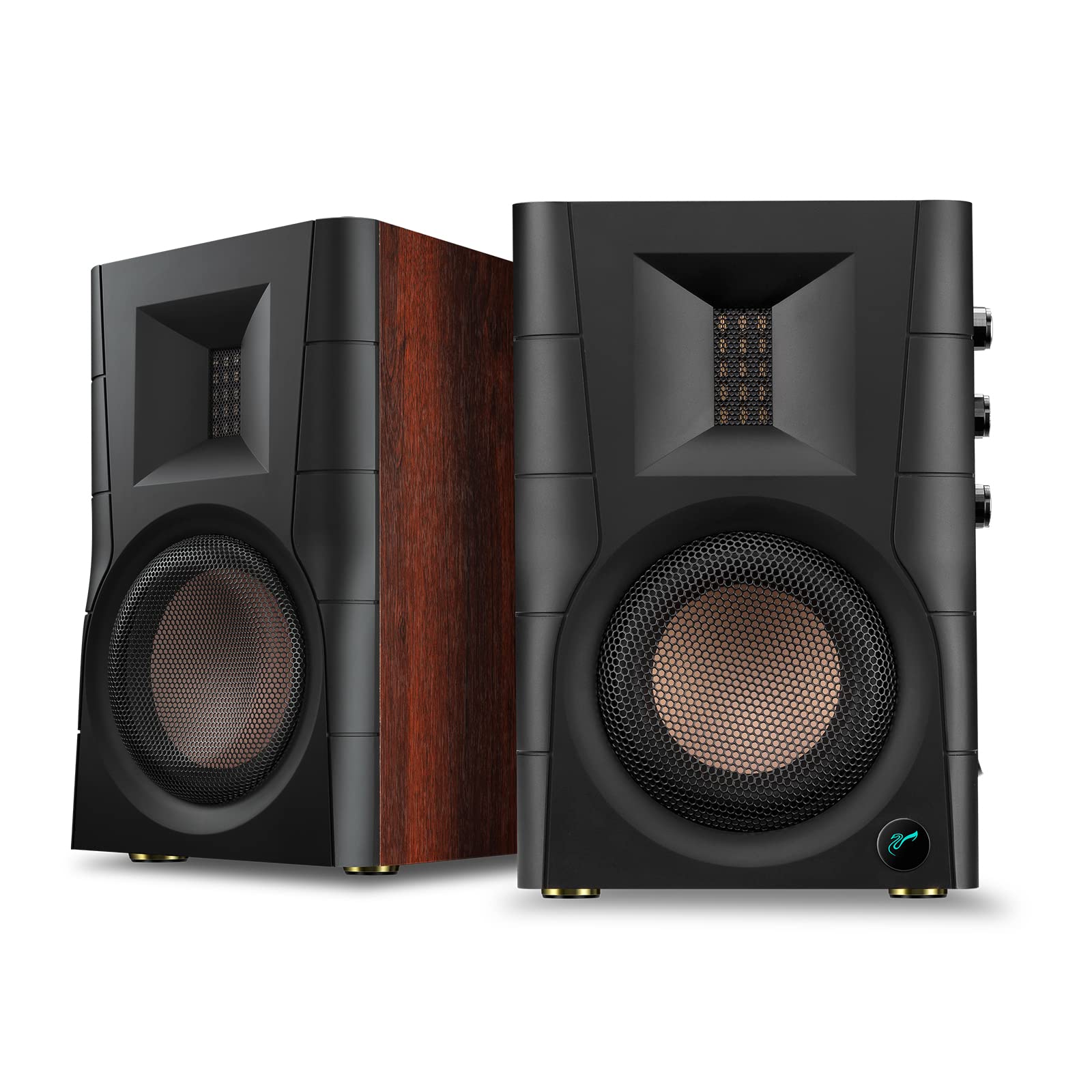 Hivi Swans D100 Bluetooth Bookshelf Speakers   Powered Desktop Stereo Speakers For Tv/Turntable/Pc/Monitor   4 Inch Near Field C