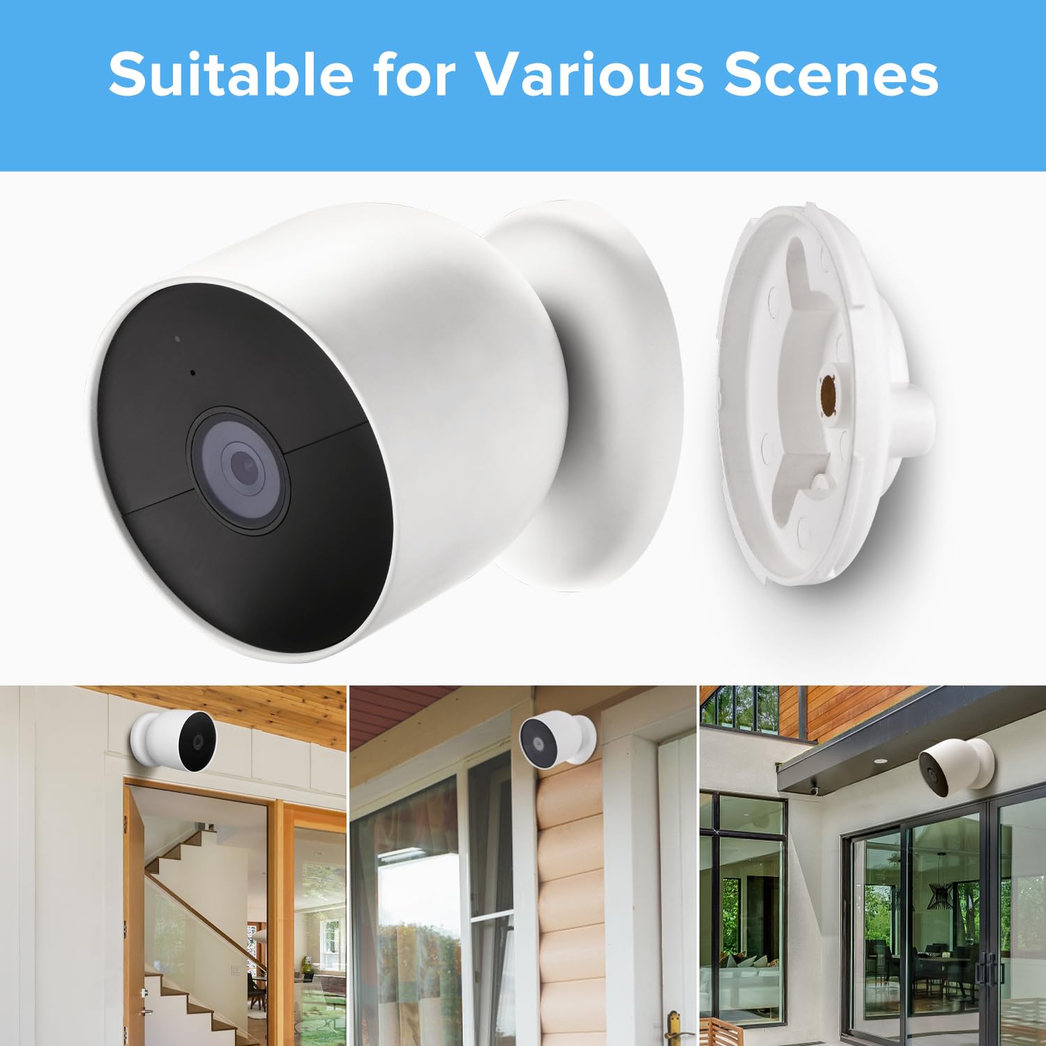 Wochel 2Pack Mounting Plate Compatible With Google Nest Cam Outdoor (Battery) Camera, Replacement For Original Nest Cam Bracket,