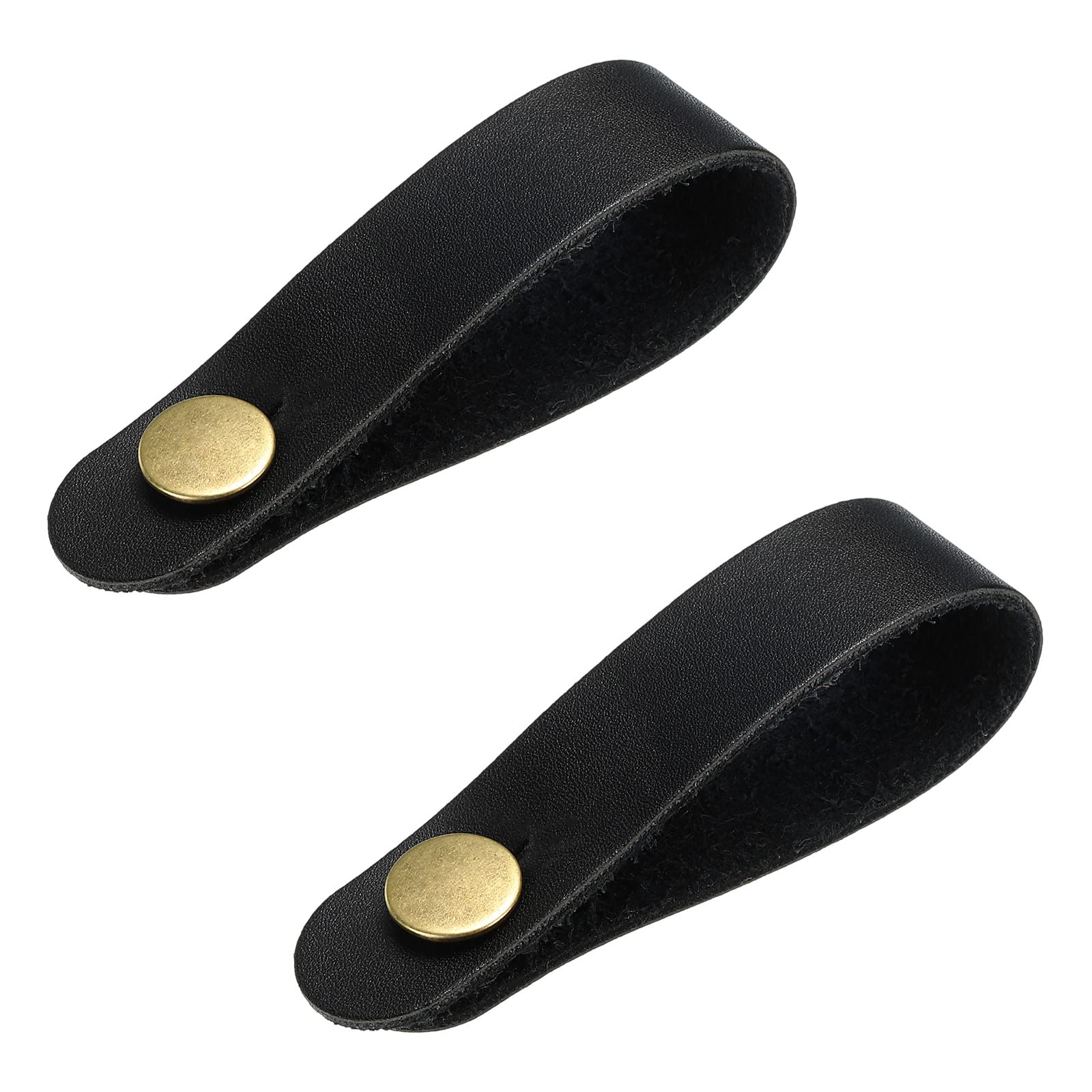MECCANIXITY Guitar Headstock Straps, Guitar Leather Neck Adapter Strap Tie for Guitar, Black, 200mm