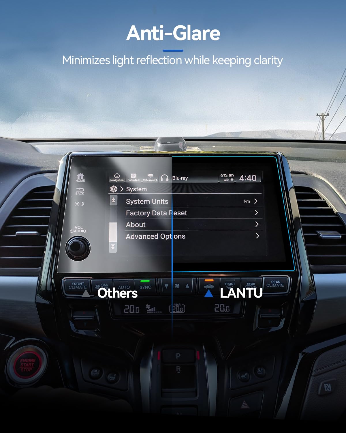 Lantu Car Screen Protector For 2018 2024 Honda Odyssey Ex/Ex L/Sport/Touring/Elite Odyssey Accessories Navigation Touchscreen Pr