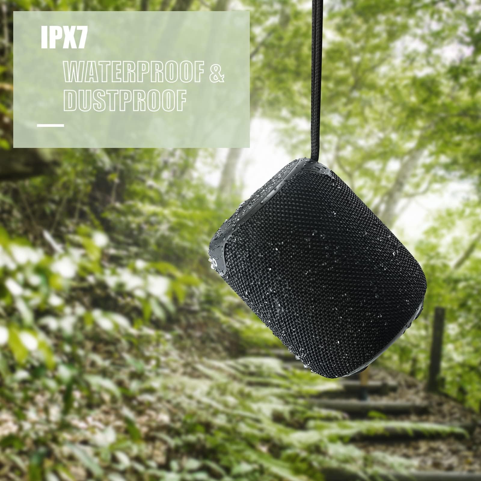 Ortizan Portable Bluetooth Speaker With Big Sound,Punchy Bass,Ipx7 Waterproof,15H Playtime,Bluetooth 5.3,Aux&Tf Card,Stereo Pair