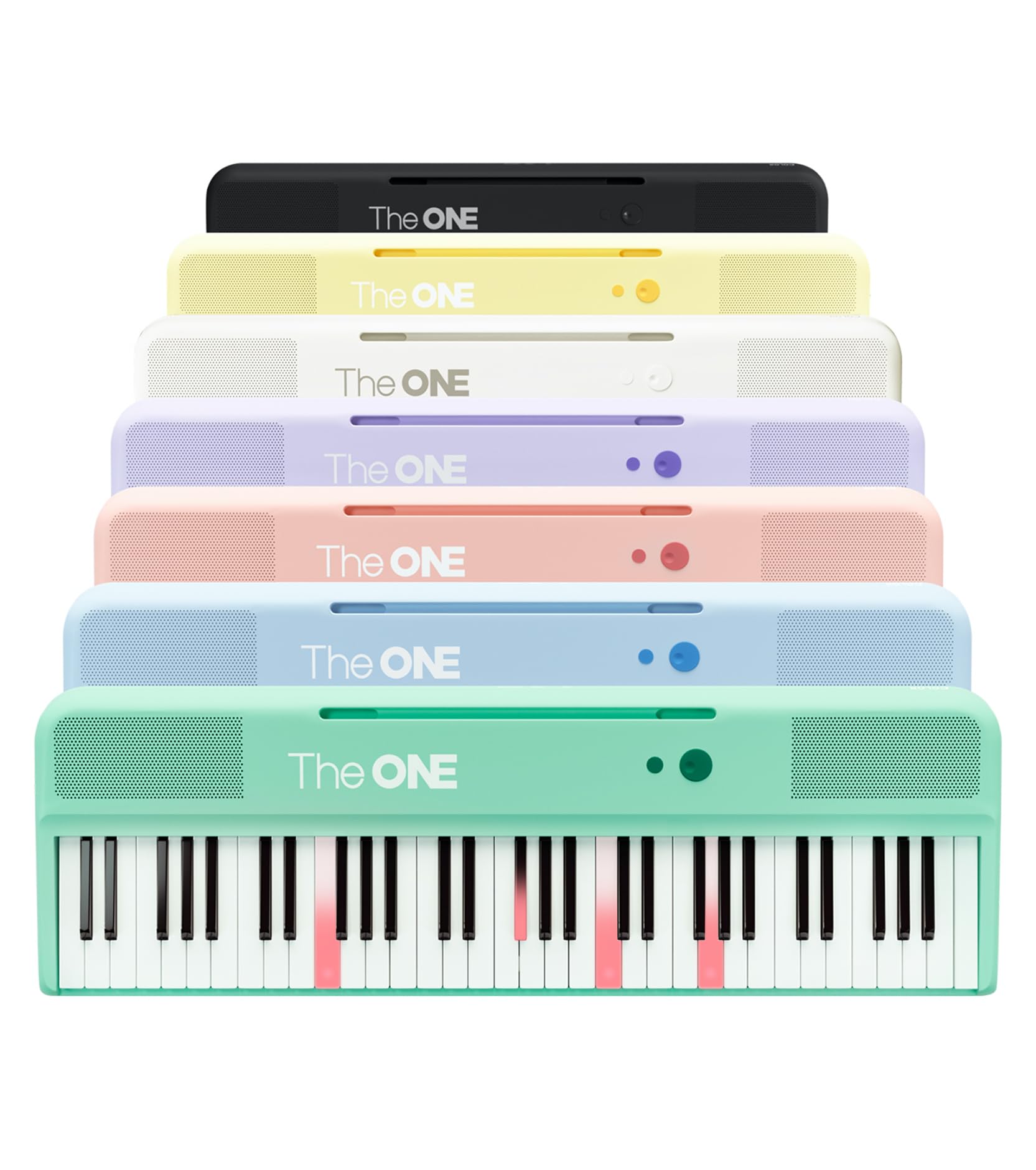 The ONE Smart Keyboard COLOR 61 Lighted Keys Piano Keyboard, MIDI Electric Piano for Beginners with 256 Tones, 64 Polyphony, Bui