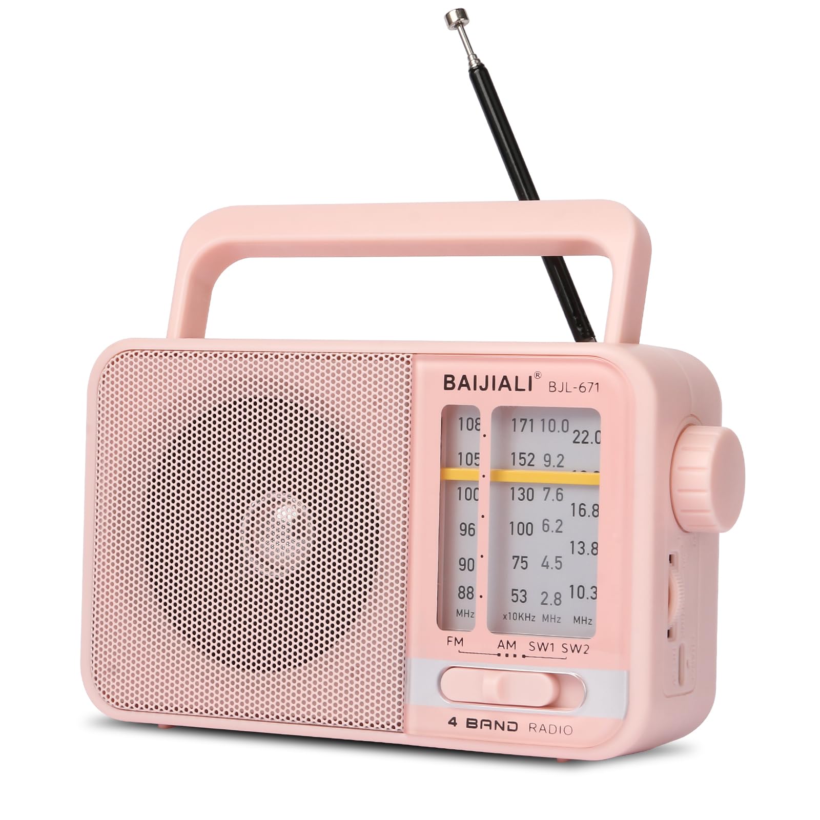 Portable AM/FM Transistor Radio with Loud Speaker, Battery or USB Powered - Compact Emergency Radio for Indoor, Outdoor, Travel 