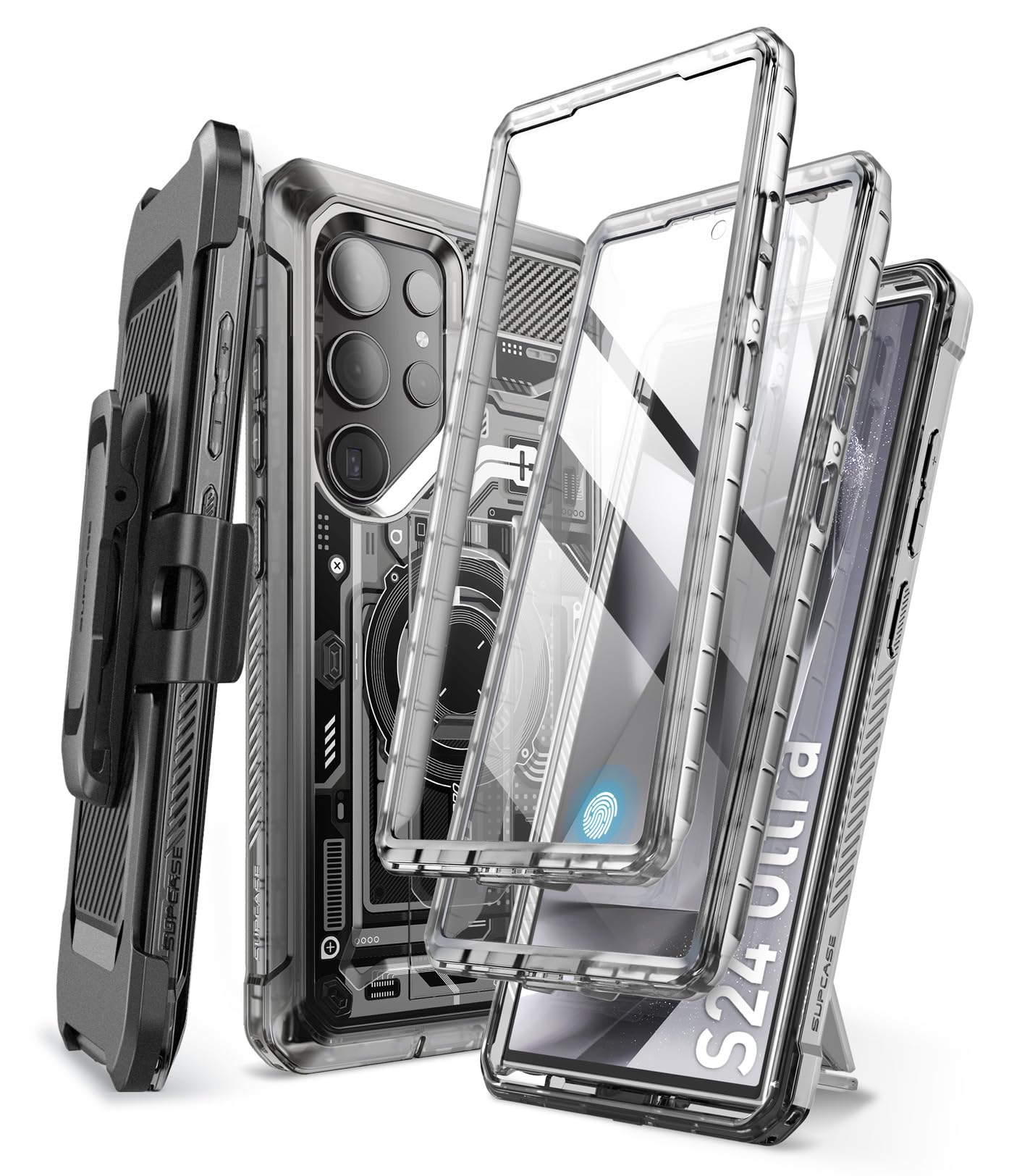 Supcase Unicorn Beetle Pro For Samsung Galaxy S24 Ultra Case With Stand, [2 Front Frame] 360 Full Body Belt Clip & Kickstand Cas