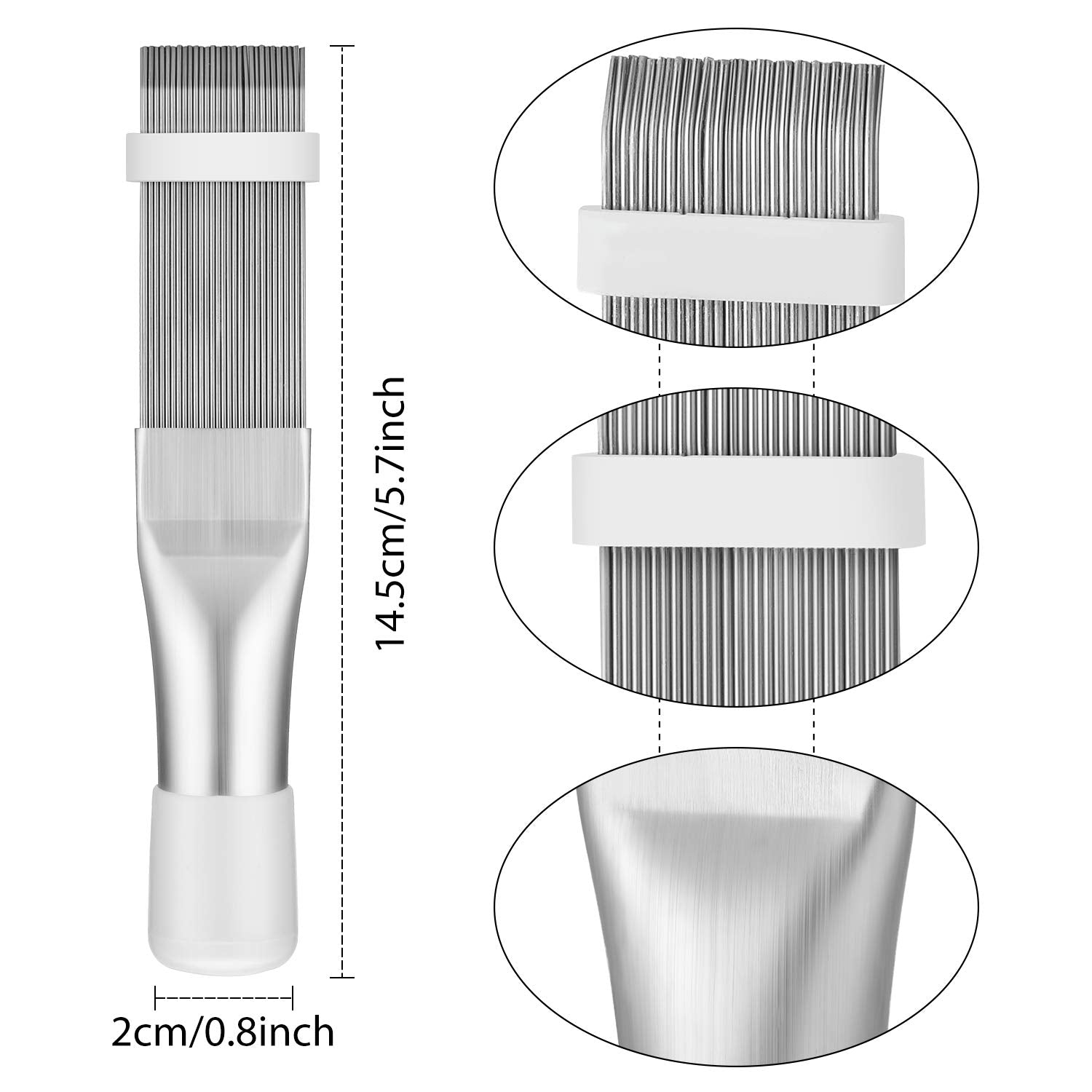 4 Pieces Air Conditioner Condenser Fin Cleaning Brush Coil Condenser Brush Fin Comb Stainless Steel Air Refrigerator Cleaner, 3