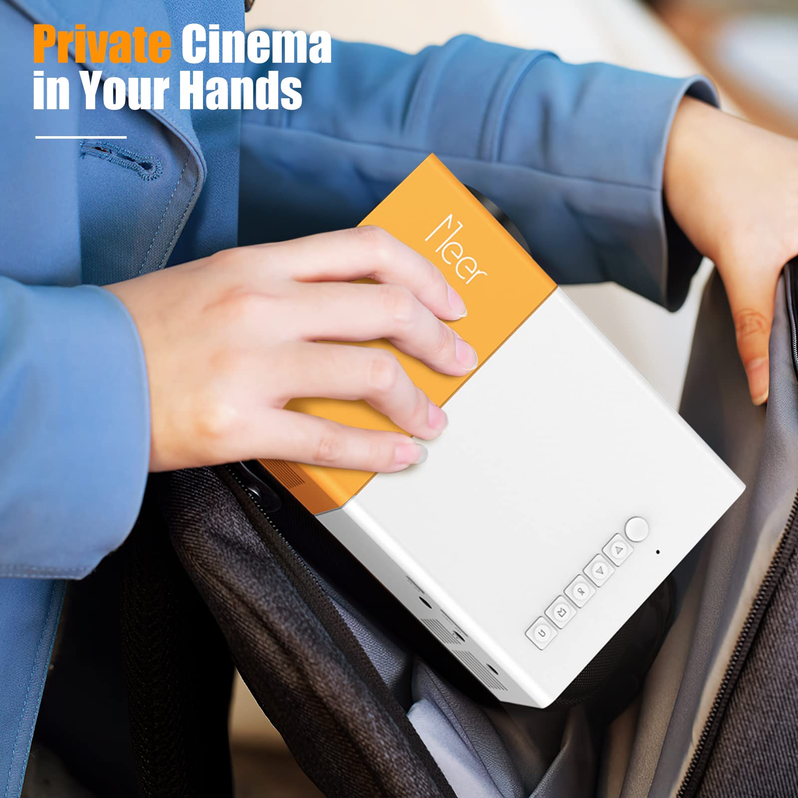Meer Mini Projector,Portable Movie Projector,Smart Home Projector,Neat Projector For Ios,Android,Windows,Ps5,Laptop,Tv Stick,Com