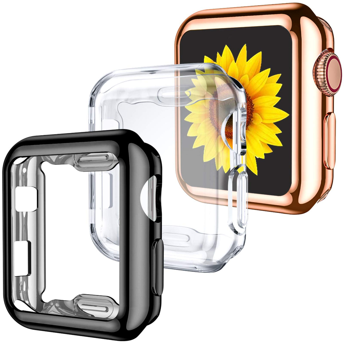 Geak Portable Electronic Device Cover, Compatible With Apple Watch 42Mm Series 3/2/1, Full Protective Screen Protector Case Hd,