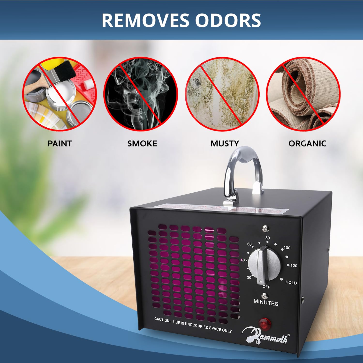 Mammoth Ozone Generator 5000Mg Ozone Odor Eliminator For Residential And Commercial Space, Ozone Machine Odor Removal Of Smoke,