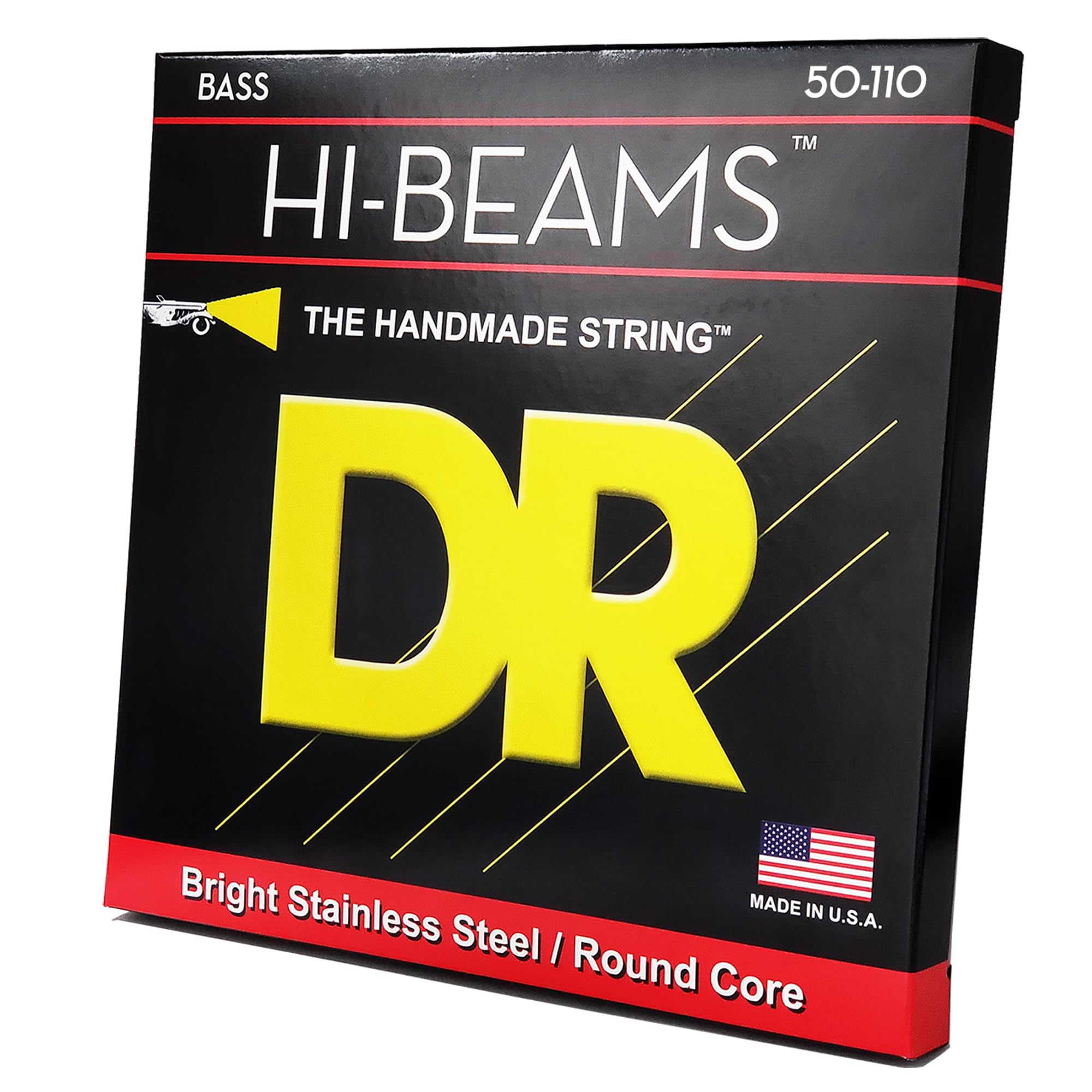 Dr Strings Hi Beams   Stainless Steel 4 String Bass Guitar Strings, 50 110, Round Core