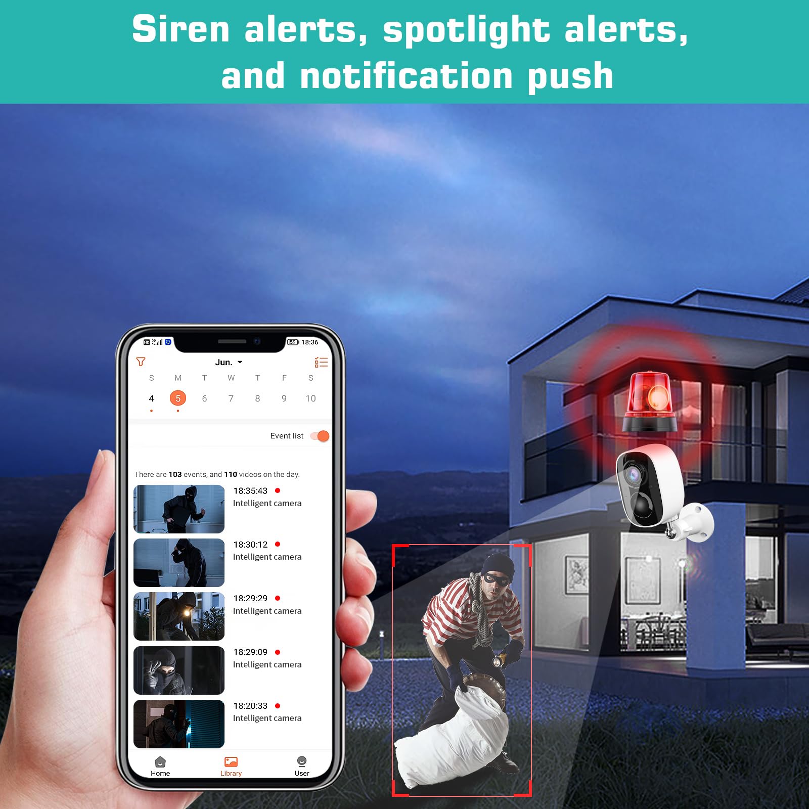 Hnkeyjx Security Cameras Wireless Outdoor 2 Pack, 1080P Wifi Surveillance Indoor Home Camera Battery Powered, Night Vision Ai Mo