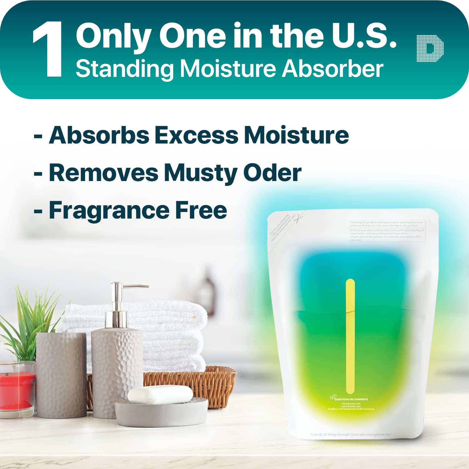 Dry & Dry 8 Packs Standing Moisture Absorbers To Control Excess Moisture For Basements, Closets, Bathrooms, Laundry Rooms   Mois