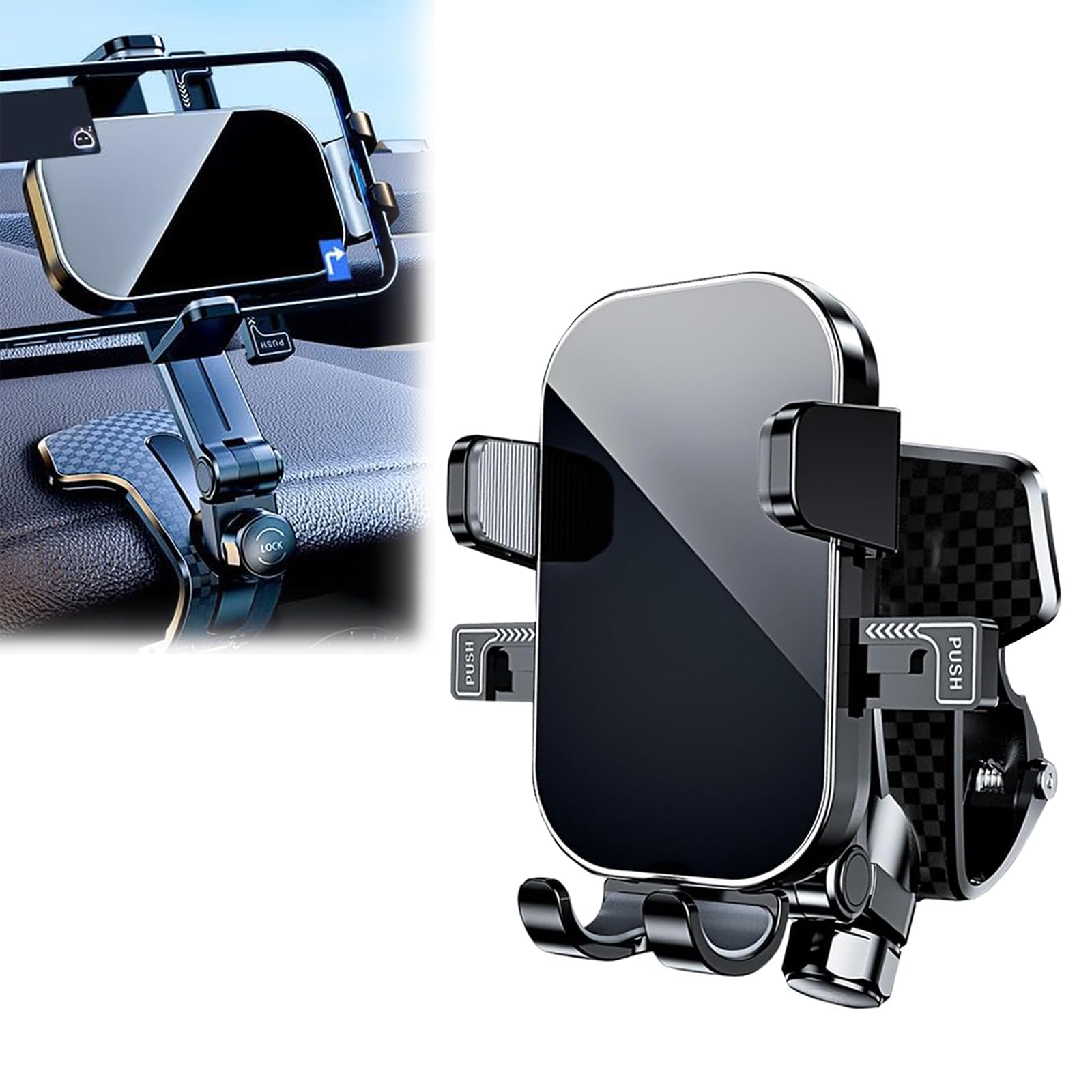 Zeathery Dashboard Cell Phone Holder For Your Car, Car Phone Holder Mount, 360 Rotating Dashboard Phone Holder, One-Hand Pickup 