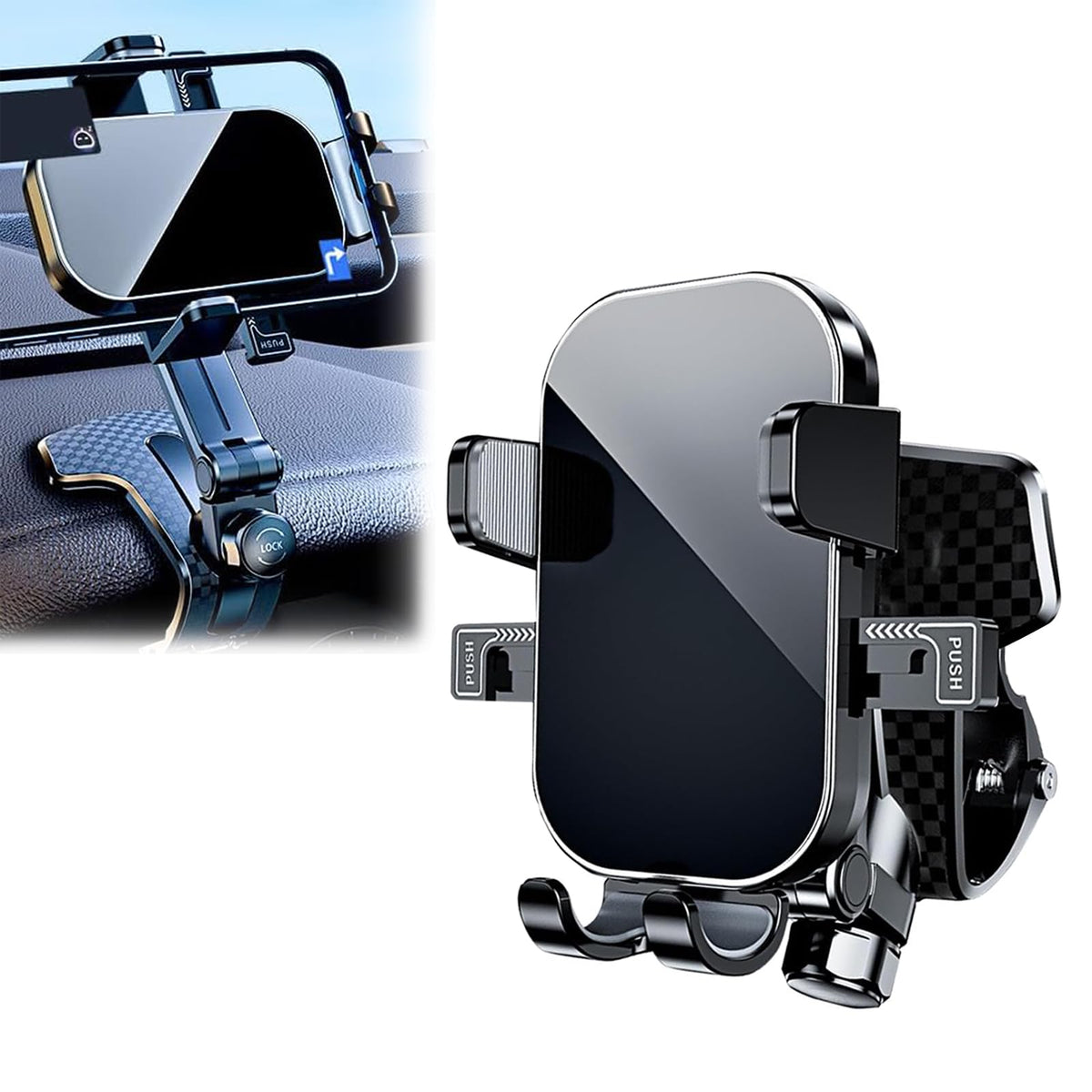 Zeathery Dashboard Cell Phone Holder For Your Car, Car Phone Holder Mount, 360 Rotating Dashboard Phone Holder, One-Hand Pickup 