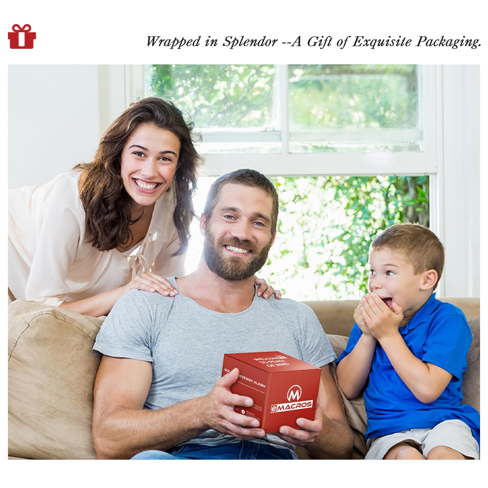 Emacros Pro 3 Driveway Alarm With Phone App 1/2 Mile Long Range Solar Wireless Driveway Alarm,Outdoor Driveway Alarms Wireless O