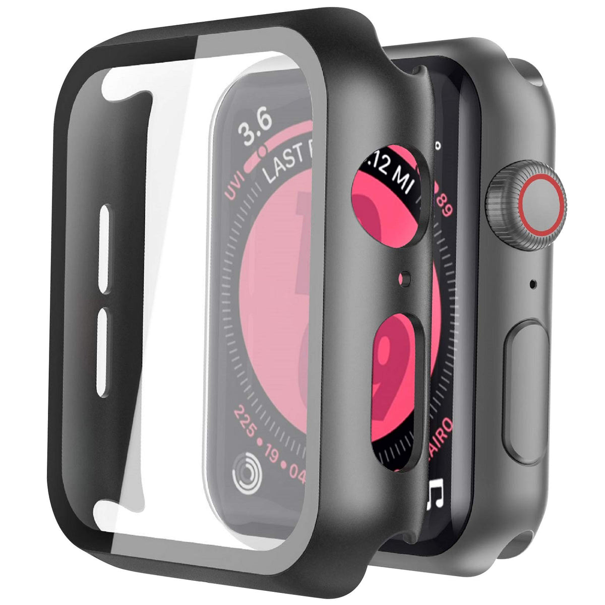 Langboom Black Hard Case Compatible With Apple Watch Se Series 6 Series 5 Series 4 40Mm With Screen Protector, Iwatch Ultra Thin