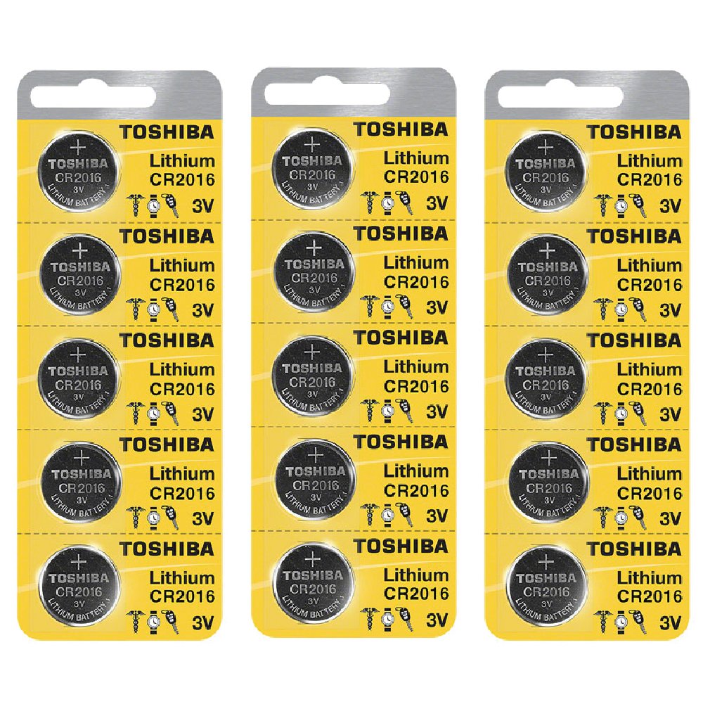 Toshiba Cr2016 3 Volt Lithium Coin Battery (15 Batteries)