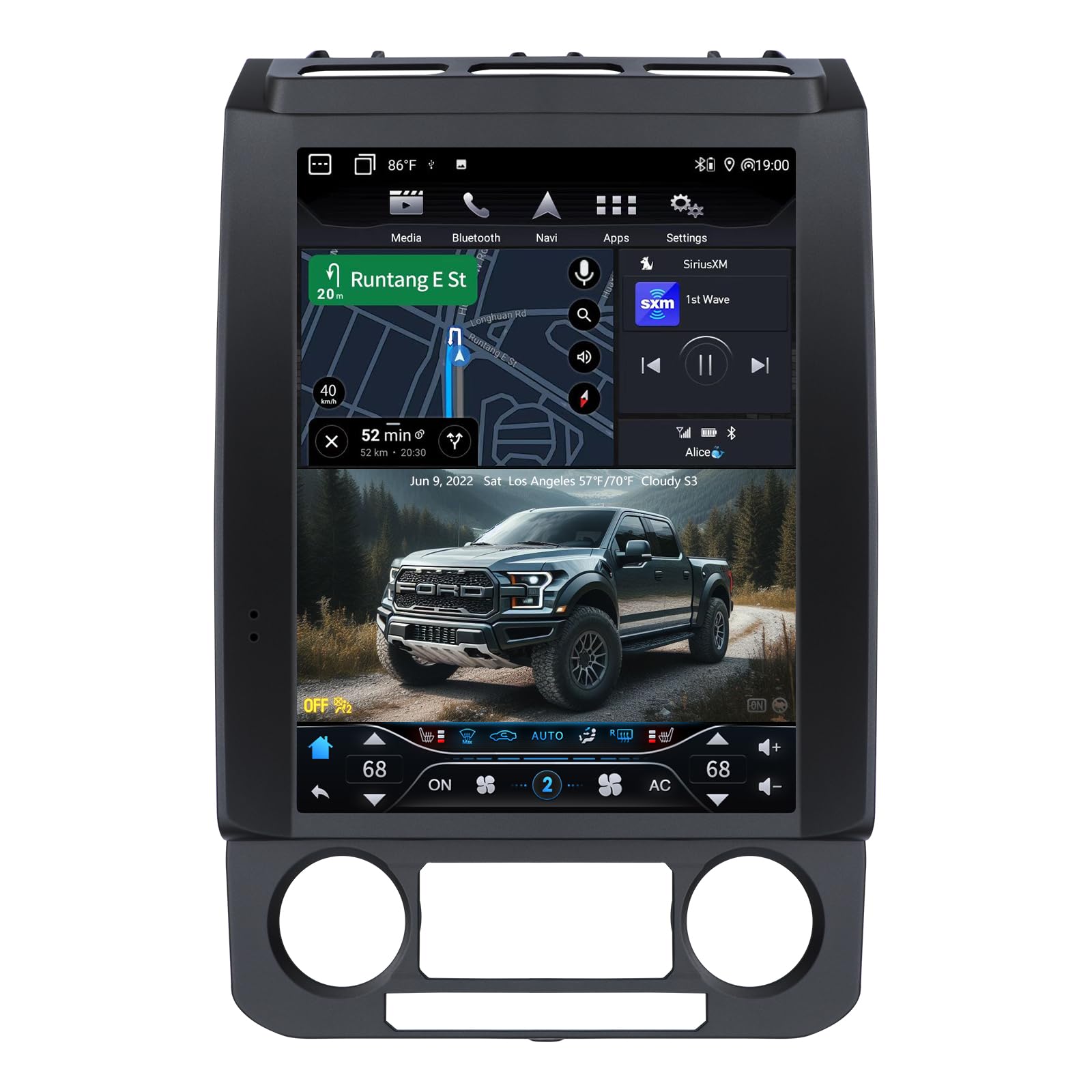 Yulu E10 Plus Car Radio 12.1 Inch Stereo For F150 2015 To 2020 And F250 F350 F450 2017 To 2021 Android 12.0 Gps Navigation Wirel