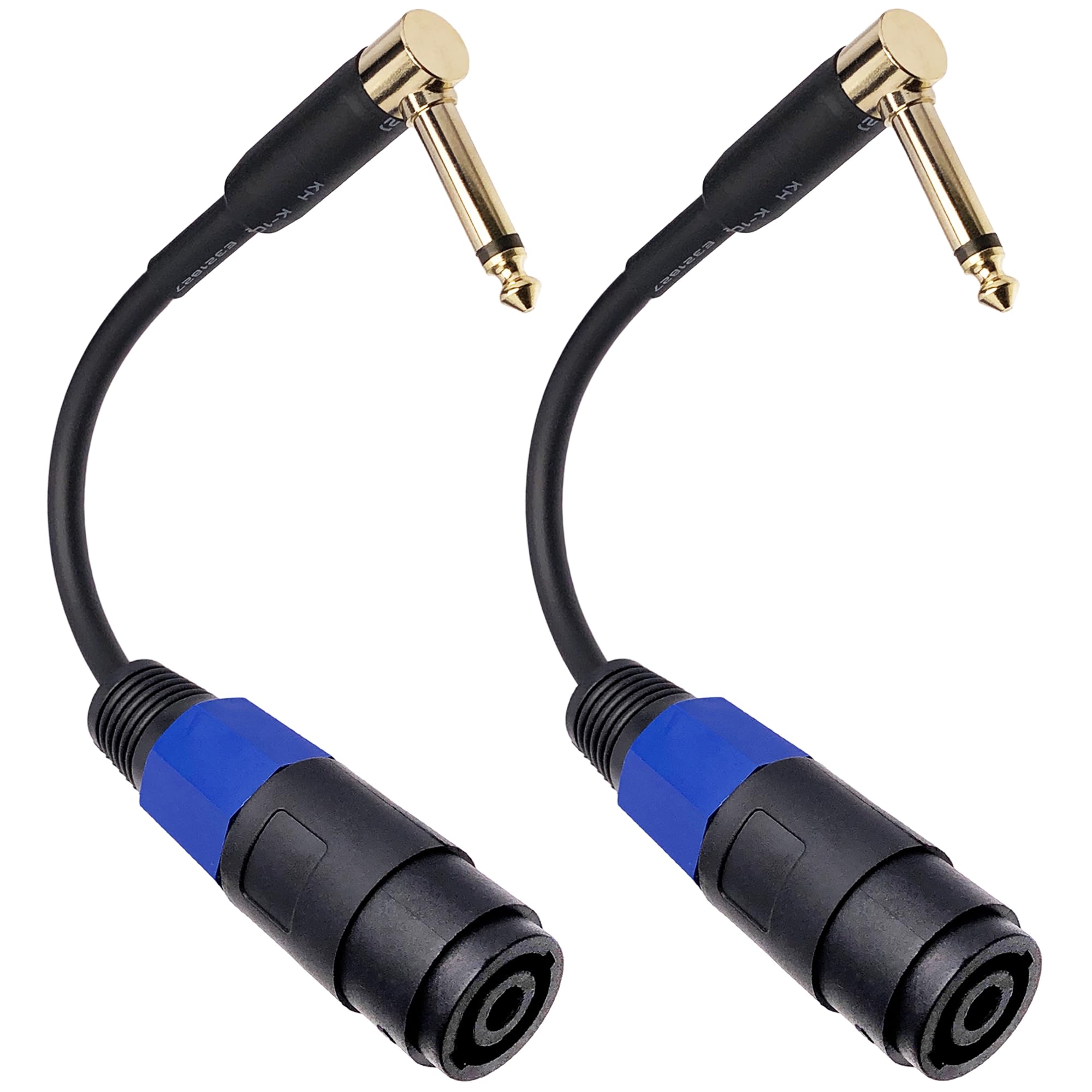 Cess 144 Speakon Female Connector To 1/4' Male Ts Speaker Cable   Speak On Jack To 1/4 Ts Plug (Right Angle Plug)
