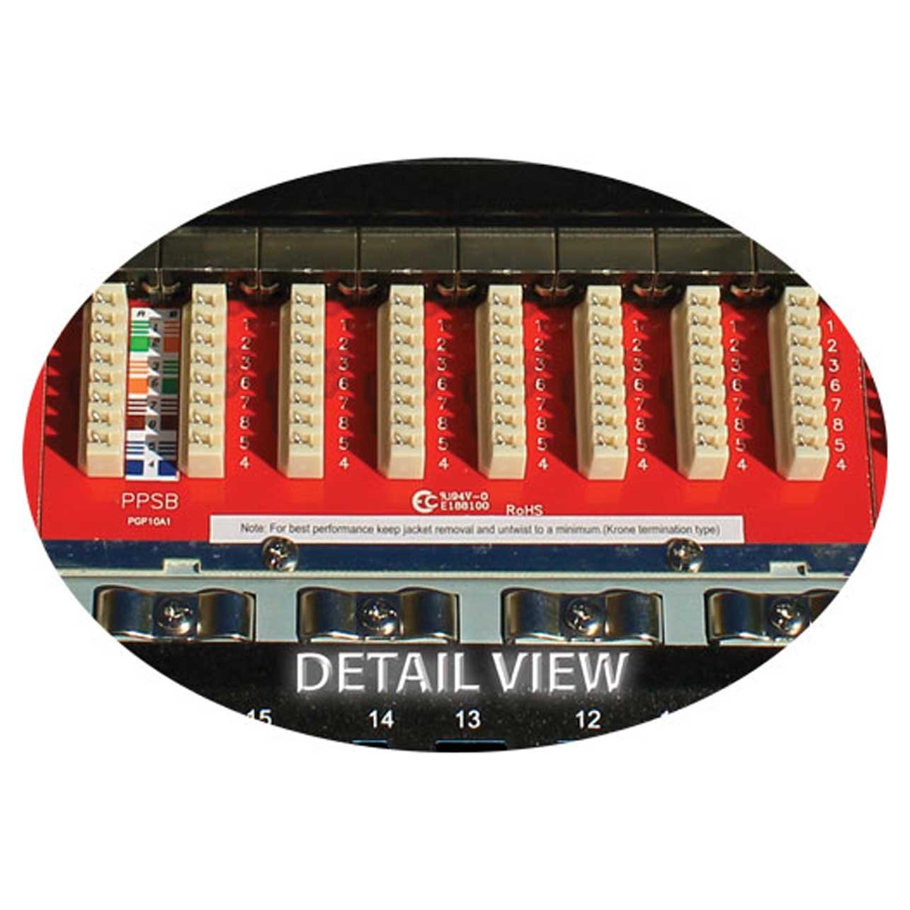 Vertical Cable Cat6 24 Port Shielded Krone Type 19'' Horizontal Rackmount 1U Patch Panel