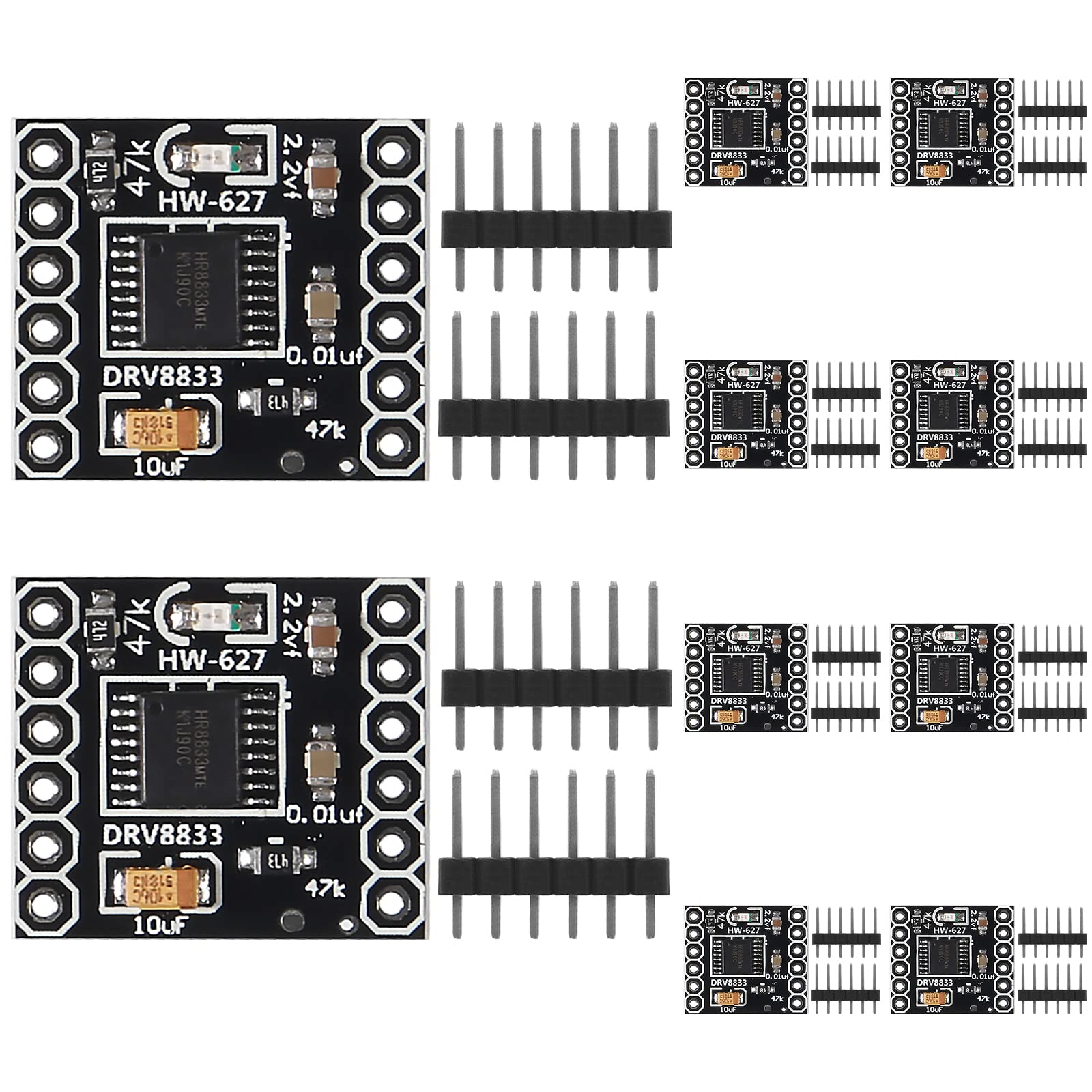 Qccan 10Pcs Drv8833 Motor Drive Module 1.5A Dual H Bridge Dc Gear Motor Driver Controller Board