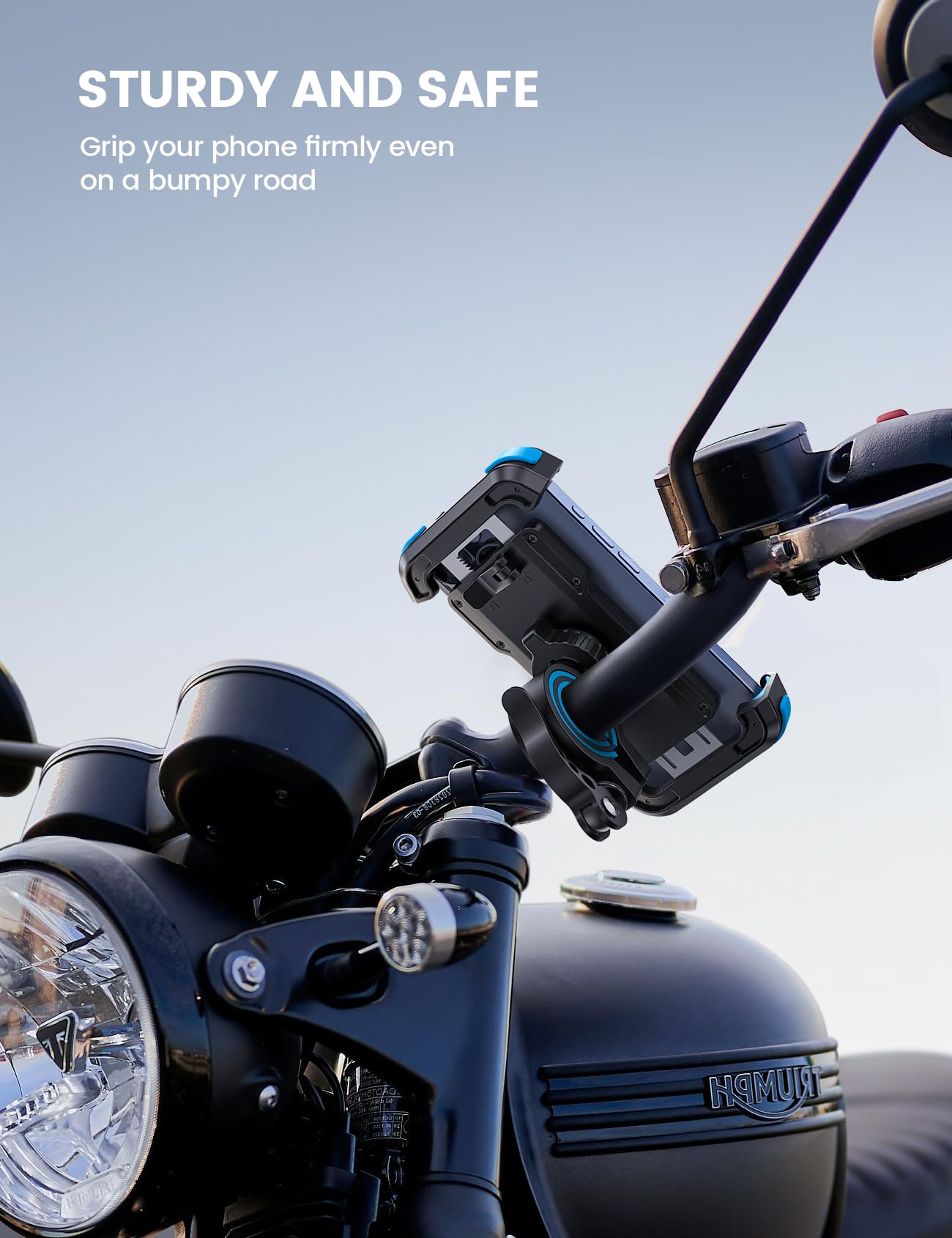 Lamicall Motorcycle Phone Mount, Bike Holder   Upgrade Adjustable Cell Holder, Bicycle Scooter Handlebar Cradle Clip For Iphone