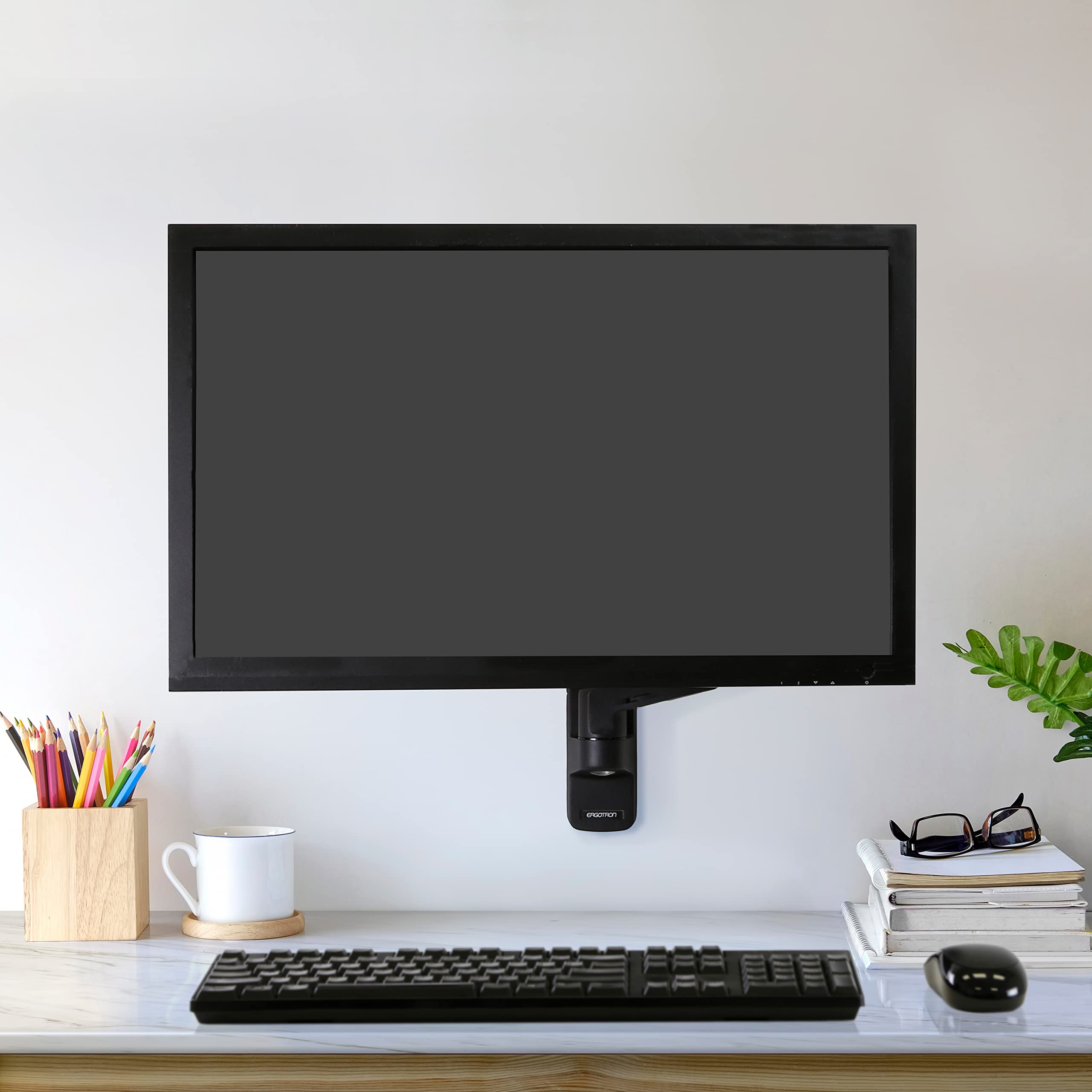 Ergotron � MXV Single Monitor Arm, VESA Wall Mount � for Monitors Up to 34 Inches, 7 to 20 lbs � Matte Black
