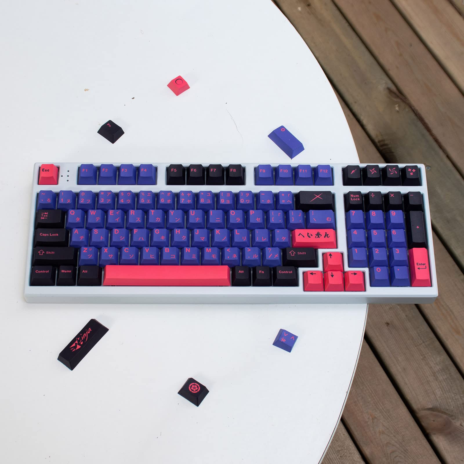 Pbt Black Purple Keycaps Cherry Profile Ninja Japanese Keycaps Set 138 Keys Custom Keycaps For Cherry Mx Gateron Kailh Switches