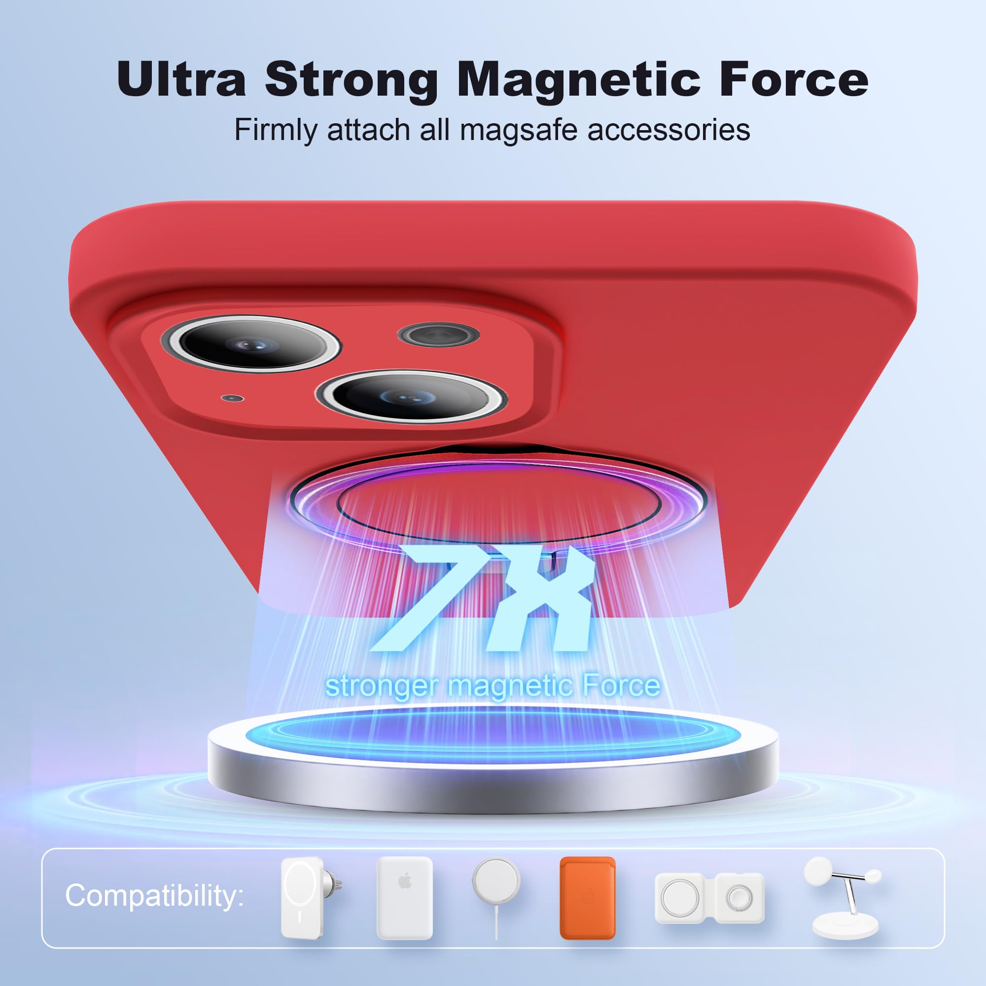 Skylmw Designed For Iphone 15 Plus Case With Magnetic Invisible Stand Compatible With Magsafe Military Drop Tested Shockproof Li