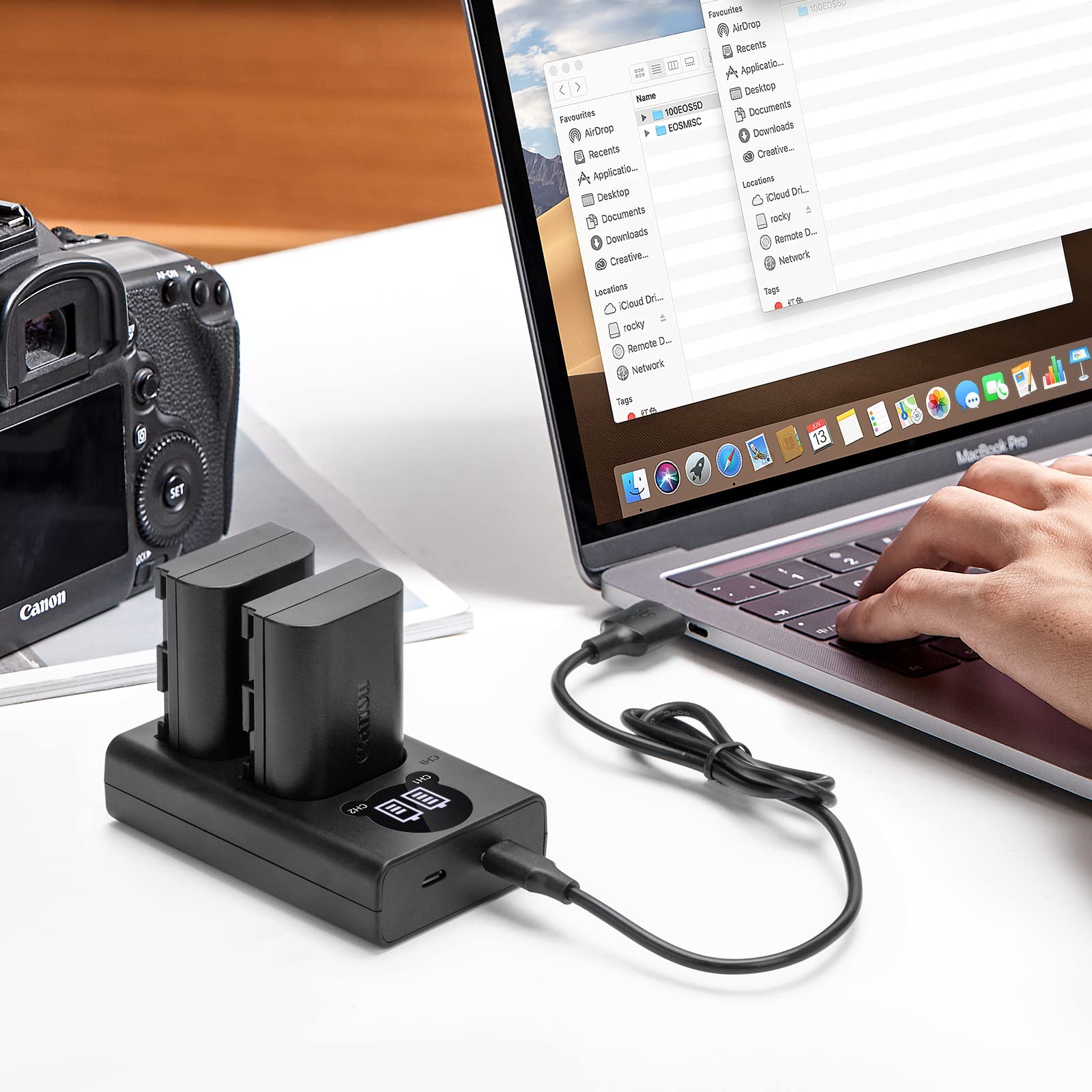 Tengdaxing Np Fw50 Battery Charger, Usb Dual Charger For Sony Alpha A6000, A6100, A6300, A6400, A6500, A3000, A5000, A5100, A7,