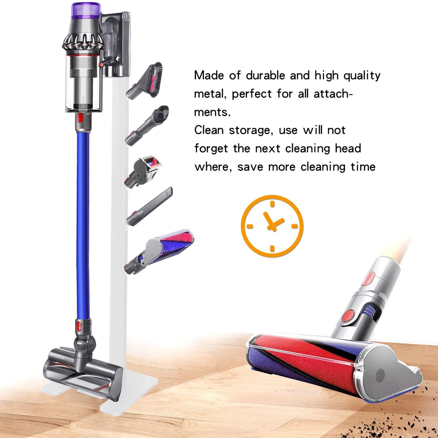 Xigoo Storage Stand Docking Station Holder Compatible With V15 Detect V11 V10 V8 V7 V6 Cordless Vacuum Cleaners, Stable Metal Or