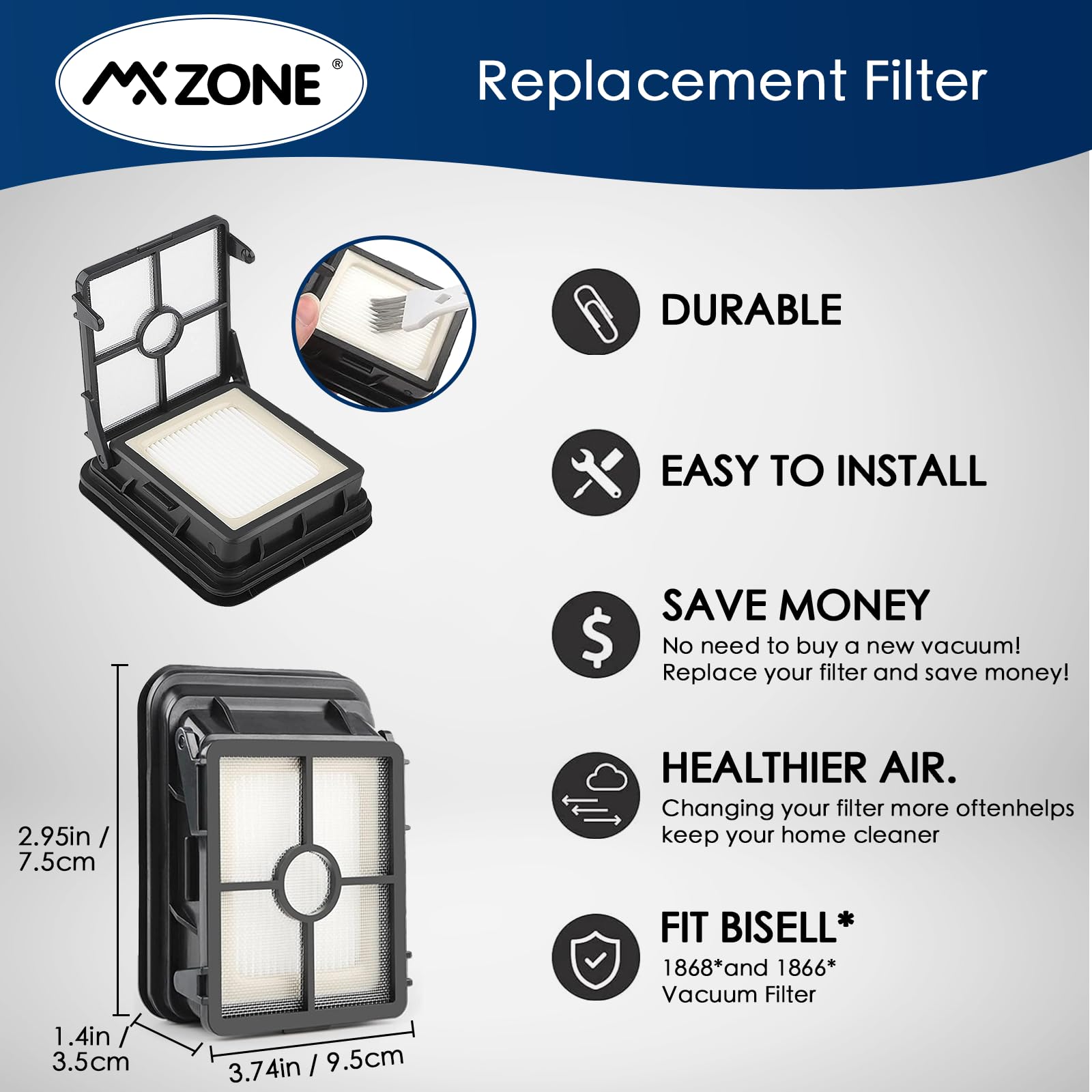 Mxzone Multi Surface Brush Rolls 2787 And Vacuum Filters 1866 For Bissell Crosswave Max 2554 2554A 2590 2593 2596 For Hydrosteam