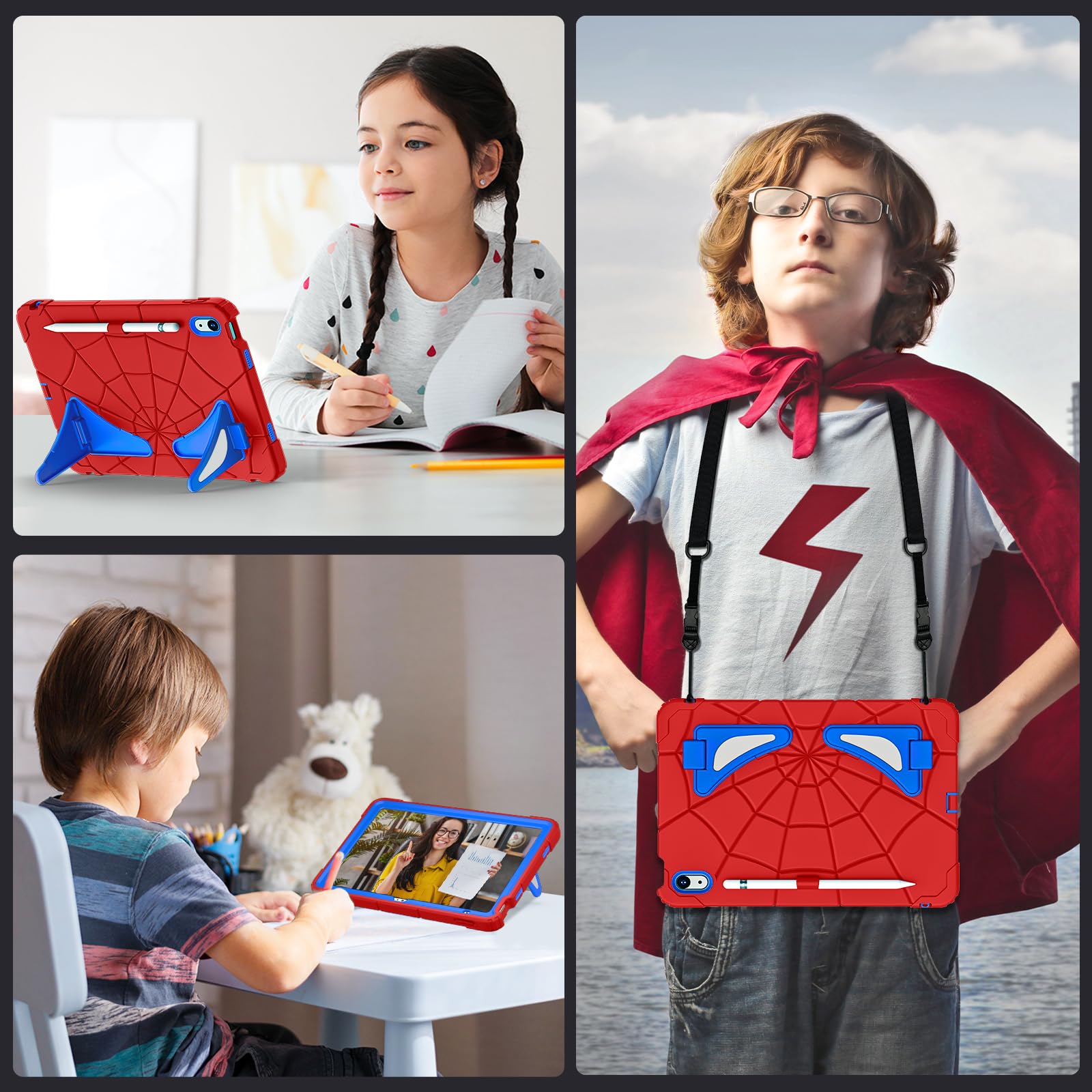 Auizotl Case For Ipad 10Th Generation 10.9 Inch,Kids Friendly Ipad Case 10Th Generation With Screen Protector Shoulder Strap Pen