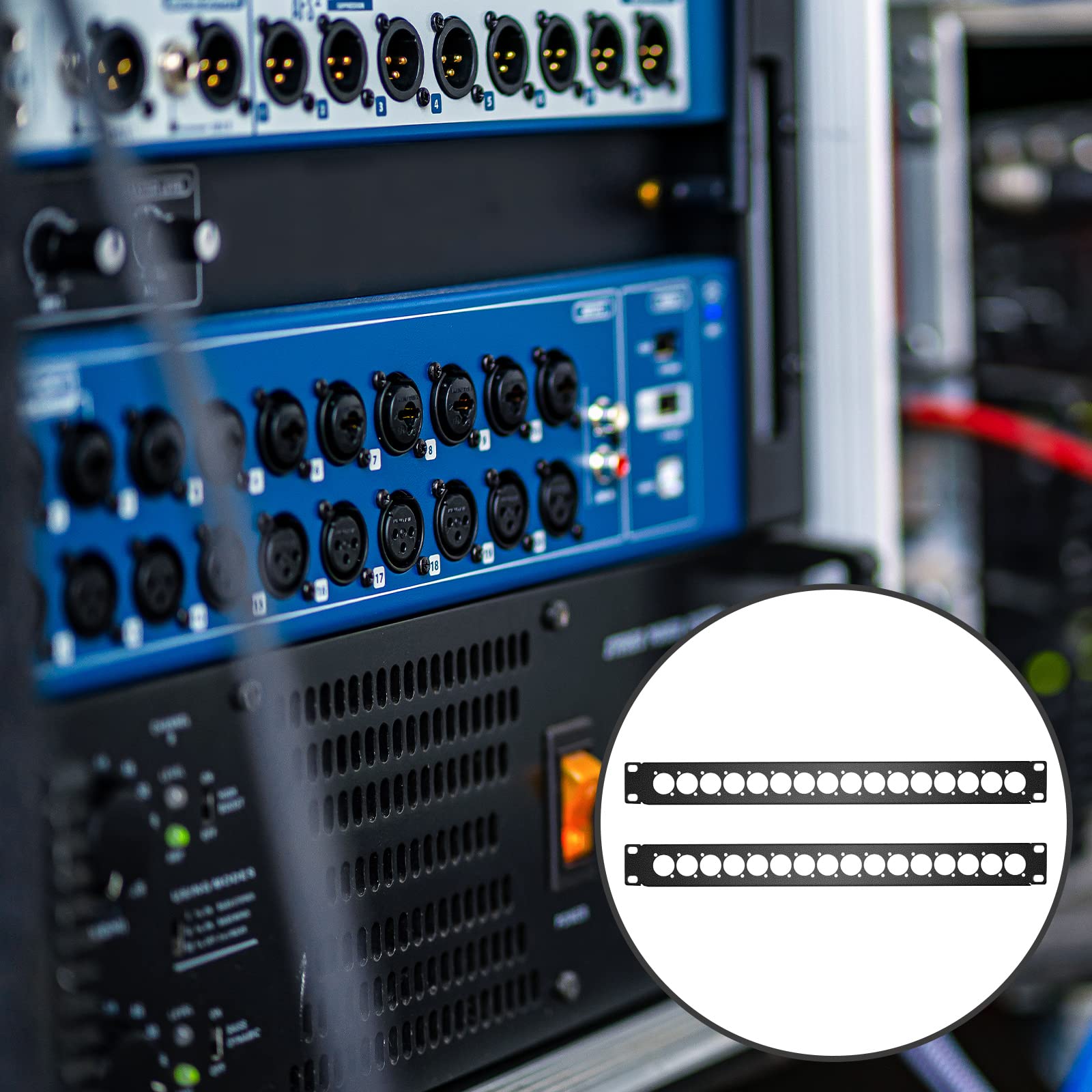 4 Pcs 1U Rack Panel Xlr Hdmi Audio Rack Mount Panel Connectors With M6 Screws Metal Punch Out Component Panel For Audio Enclosur