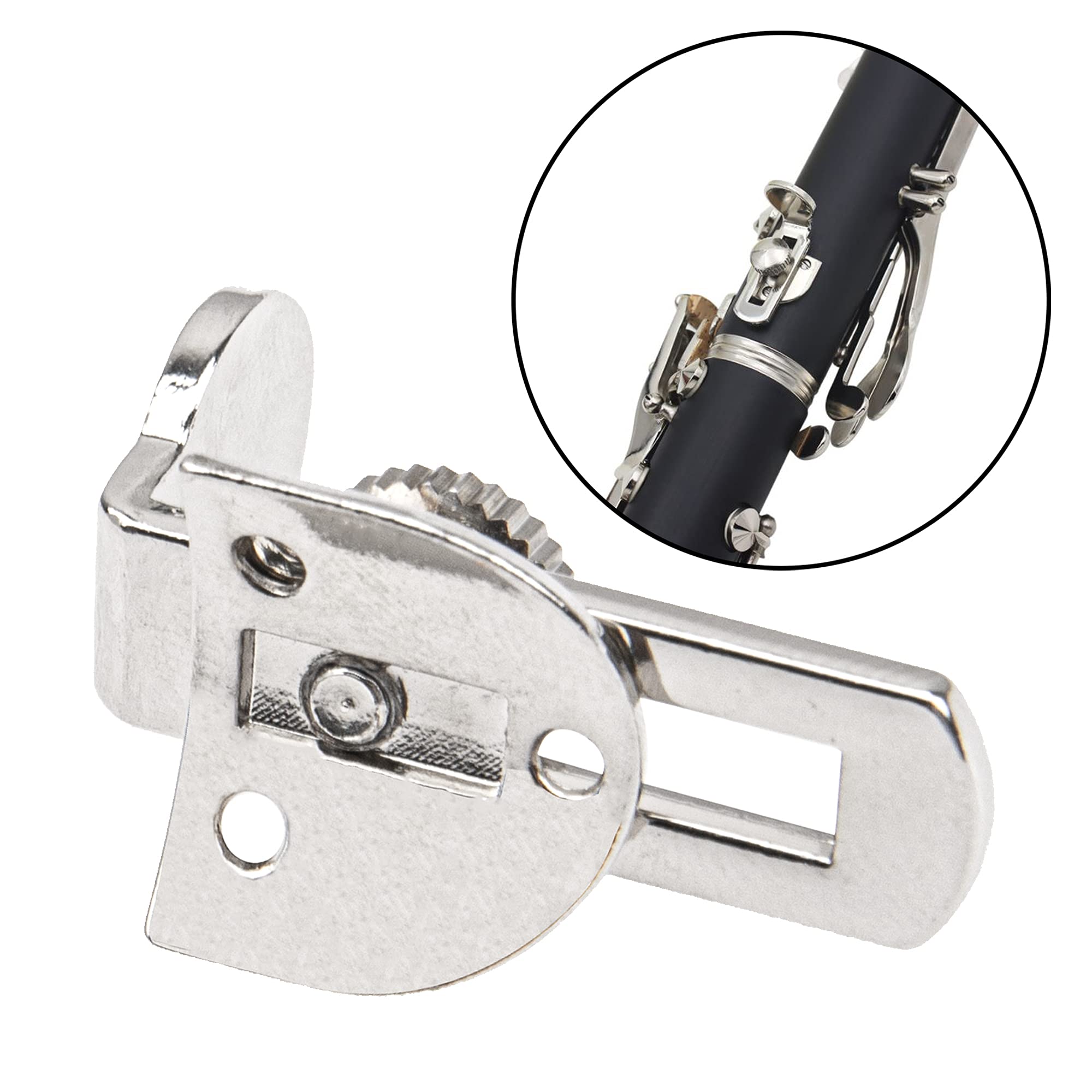 1Pcs Yootones Clarinet Metal Thumb Finger Rest With Screws Compatible With Clarinet Oboe Woodwind Instrument (Silver)