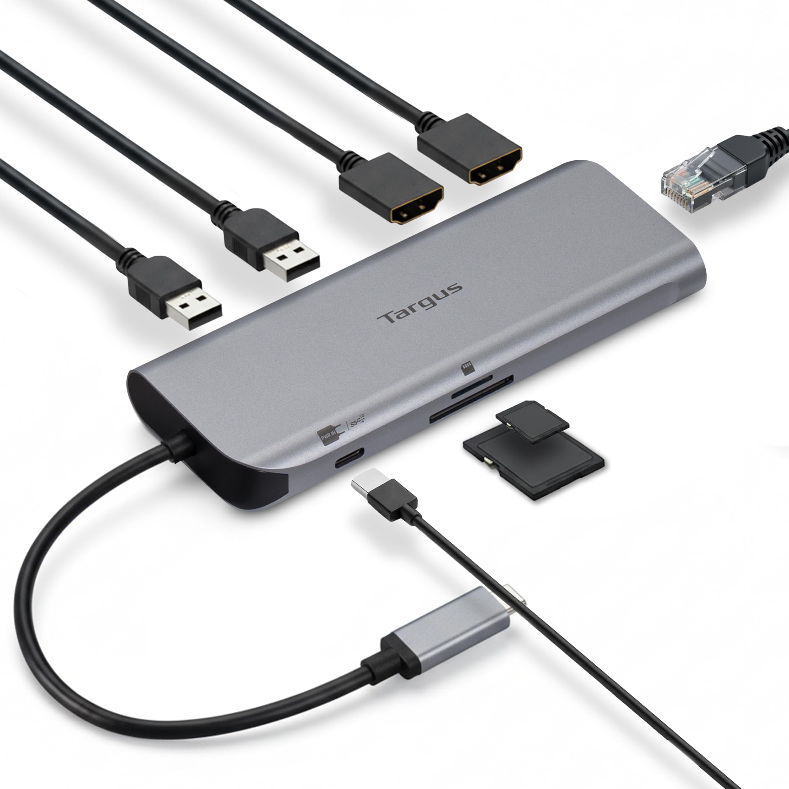 Usb-C Alt. Mode Dual Hdmi 4K Mobile Dock With 140W Epr Pass-Thru & Sd Reader Sil