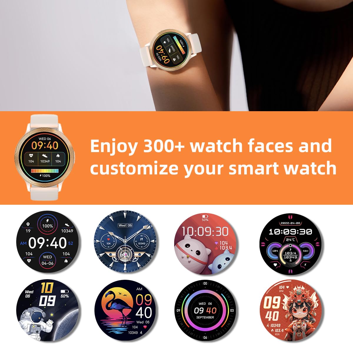 Zyvicxfj Wapik Women Smart Watch (Answer/Make Calls) Fitness Tracker Ip67 Waterproof Heart Rate / Sp02 Sleep Monitor Smart Watch