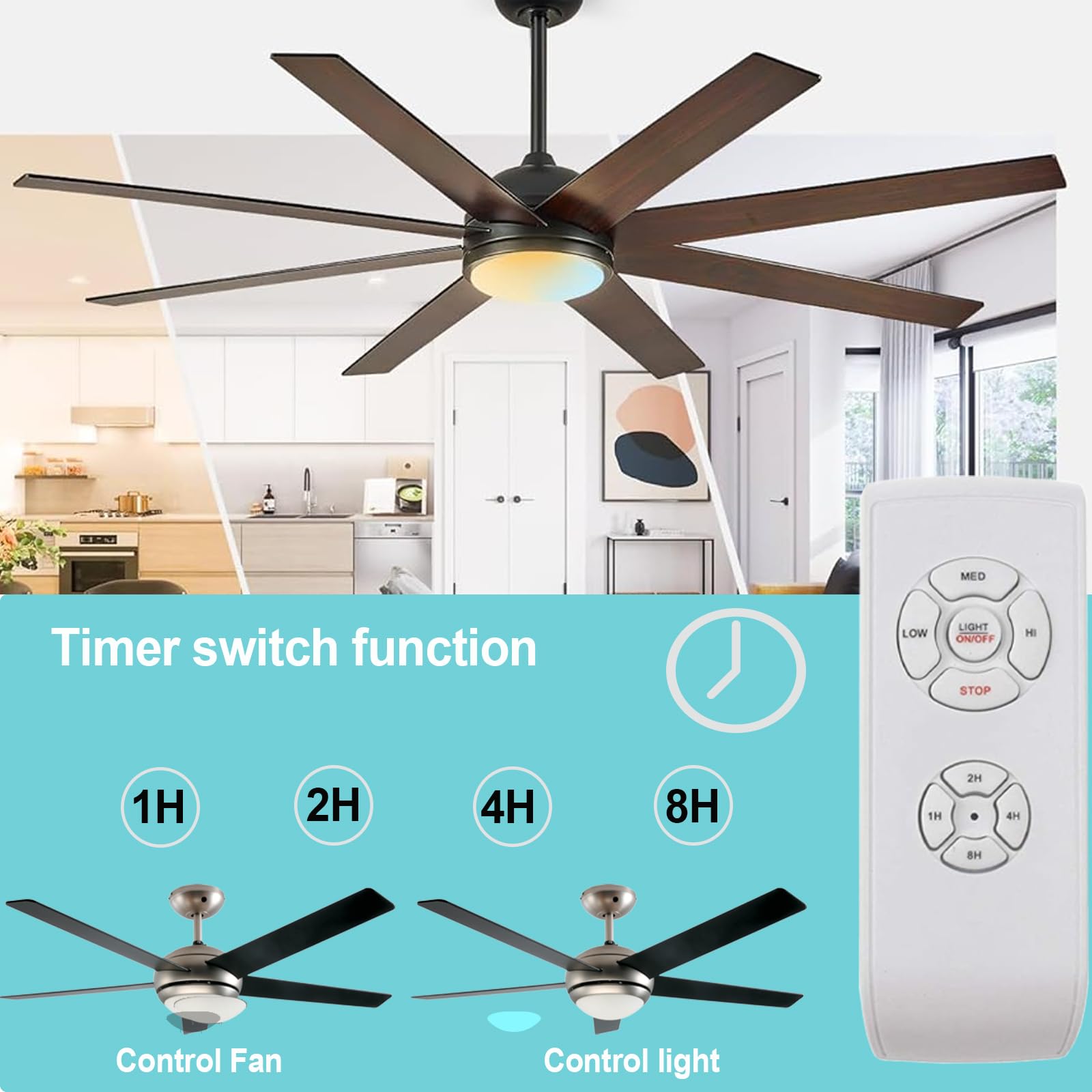 Ceiling Fan Remote Control Kit, Ceiling Fans Light Remote, Speed, Light & Timing 3 In 1 Wireless Control, Universal Ceiling Fan