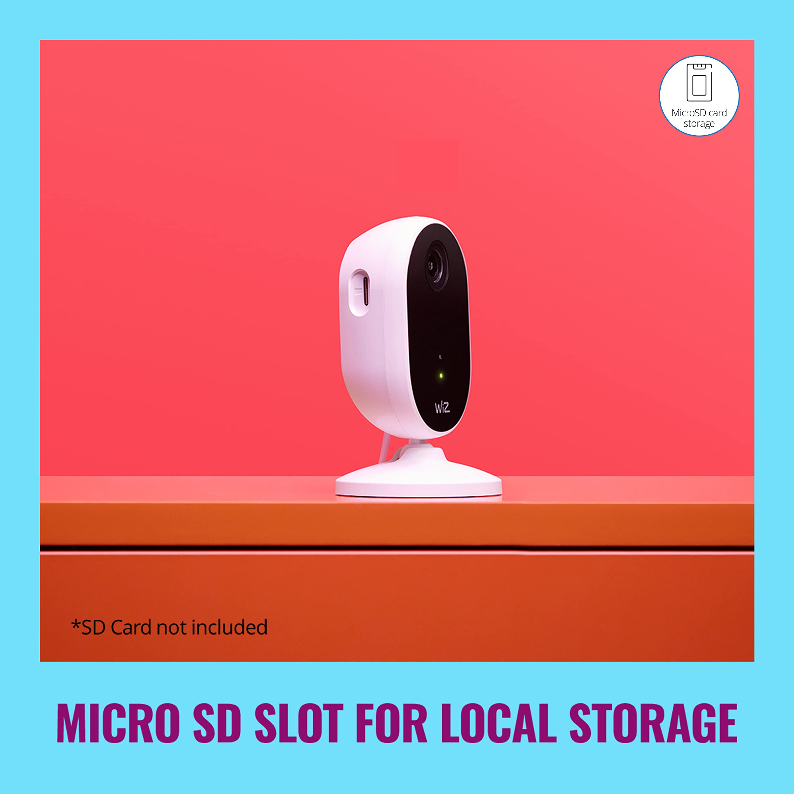 Wiz Indoor Security Camera, 1080P Hd Video With Motion Detection And Full Duplex Audio, Compatible With Alexa, Google Assistant