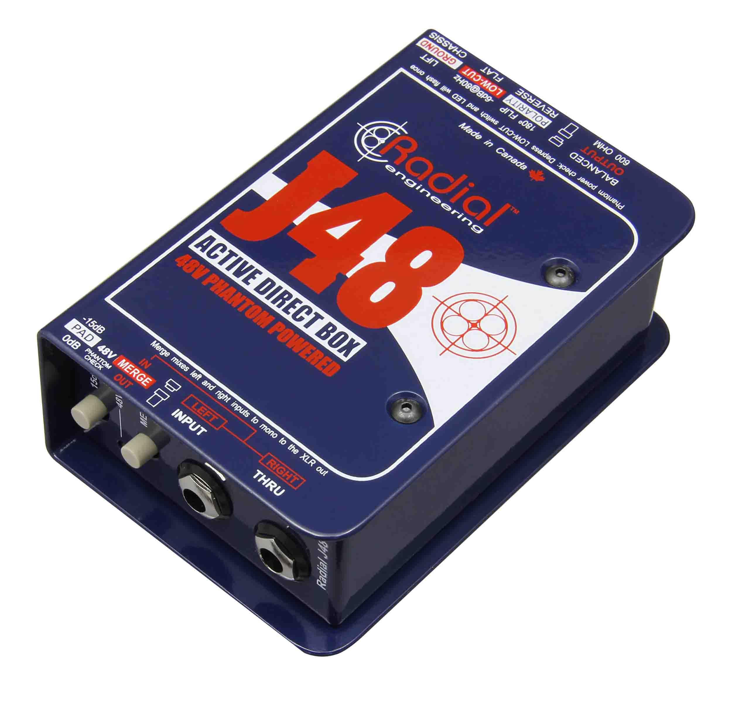 Radial J48 Mk2 48V Phantom Power Active Direct Box