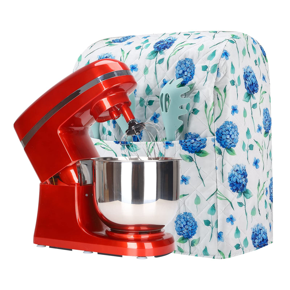 Stand Mixer Cover,Hydrangea Kitchen Mixer Cover Compatible With 5 8 Qt Kitchenaid Hamilton Mixers,Spring Summer Kitchen Decor,Ki