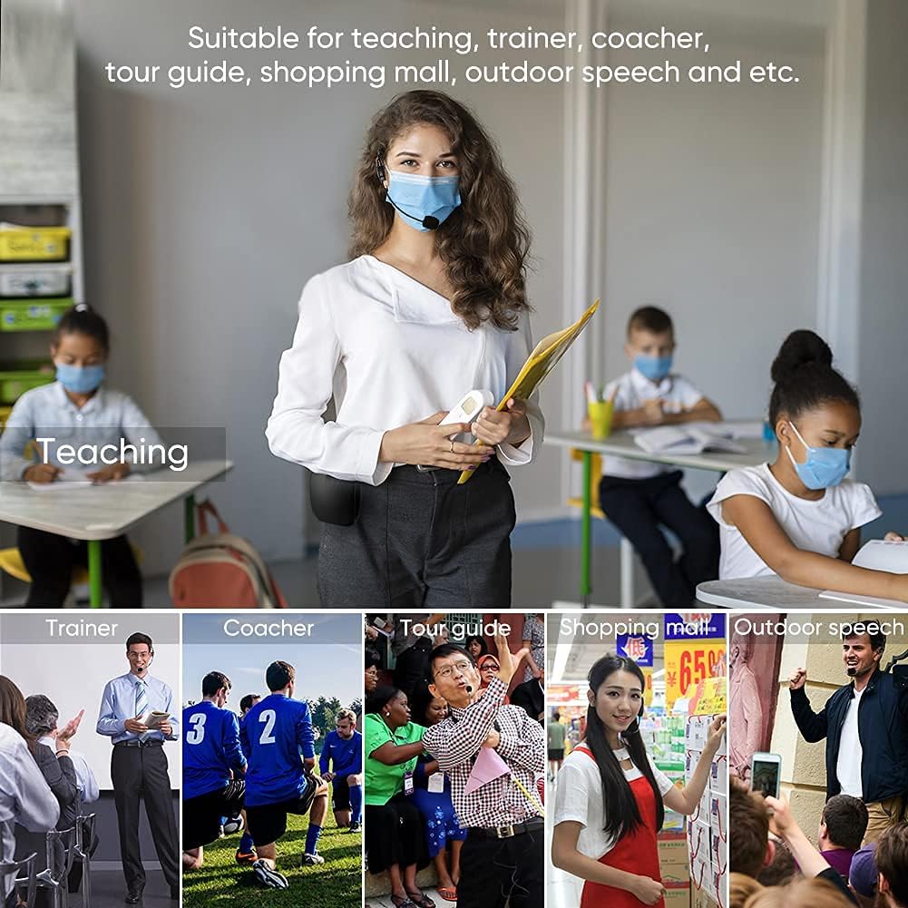 Shidu Voice Amplifier Teachers,Megaphone Speaker Portable Pa System With Microphone Headset(Work Of 12Hours) Supports Mp3 Format