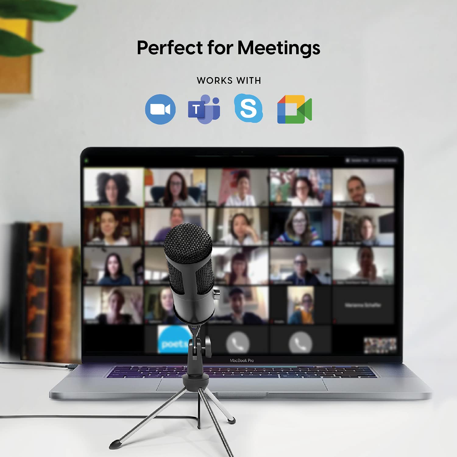 Talkworks Usb Microphone With Tripod   External Microphone For Computer   Gaming, Streaming, Meetings, Podcasts, Recording And M