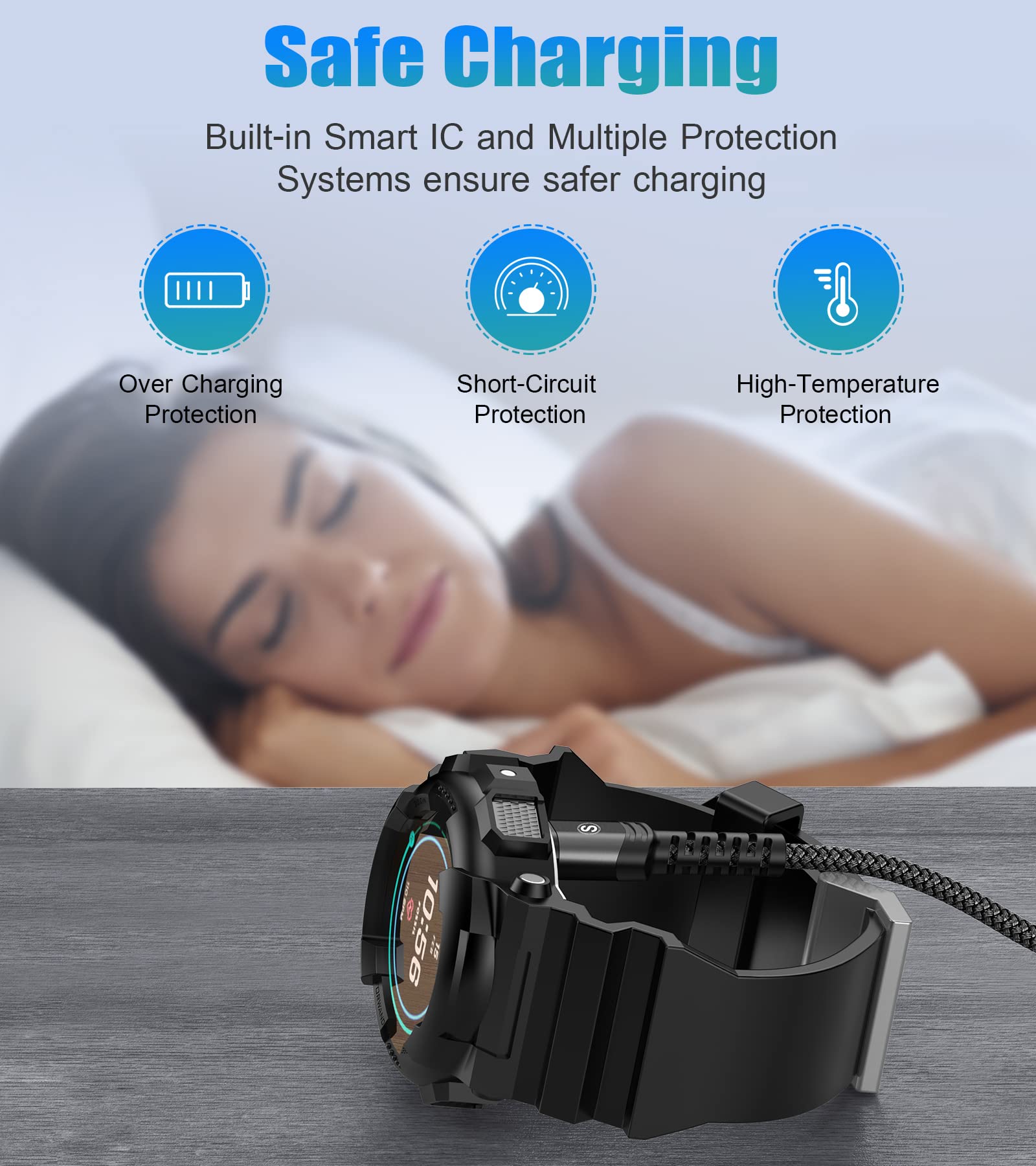 Garmin Watch Charging Cable 4Ft Compatible With Garmin Fenix 5 5S 5X 6 6S 6X Plus Pro 7 7S 7X, Forerunner 945 45 45S 245 Music,A