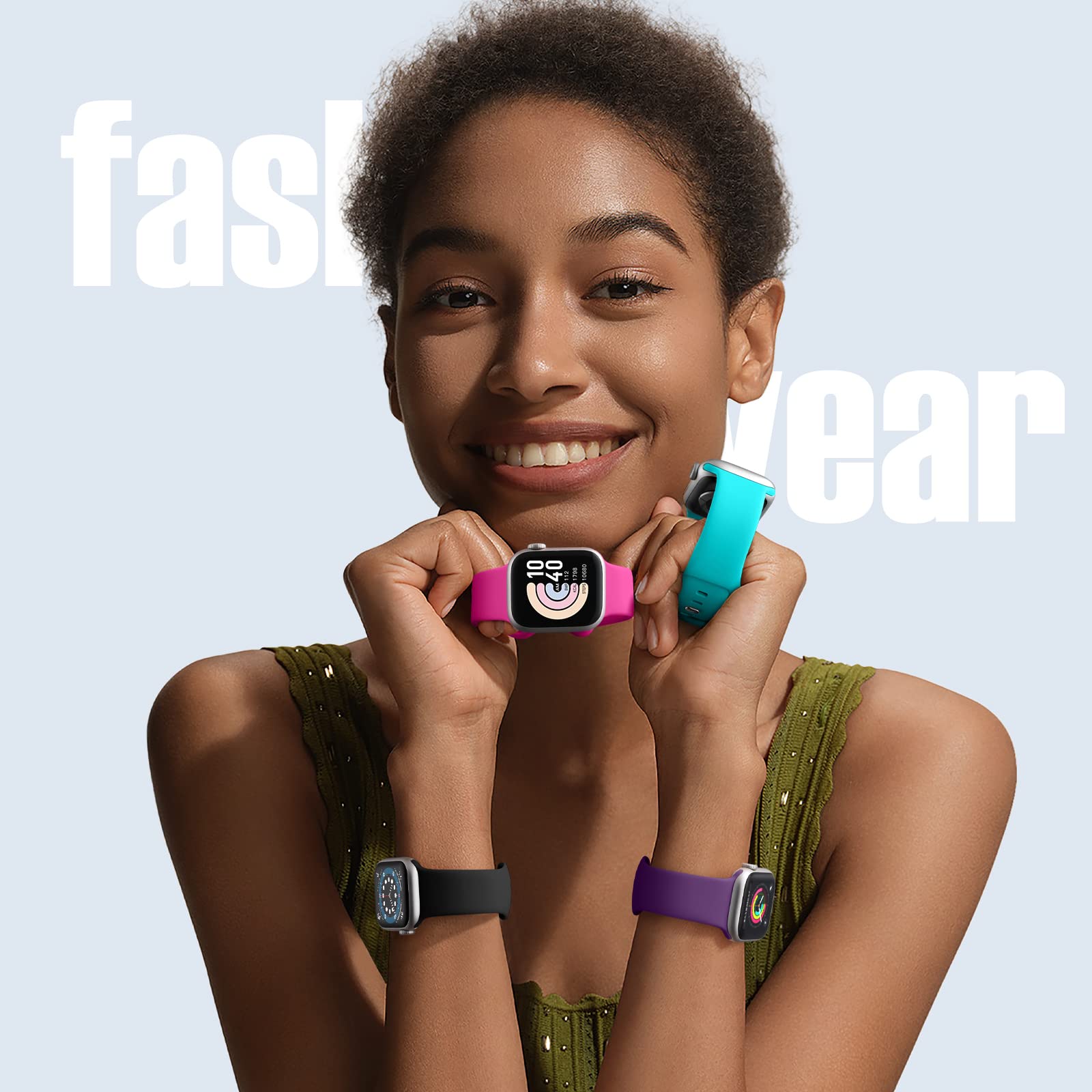 Daqin 8 Pack Sport Bands Compatible With Apple Watch Band 46Mm 45Mm 44Mm 49Mm 42Mm 41Mm 40Mm 38Mm Women Men, Soft Silicone Strap