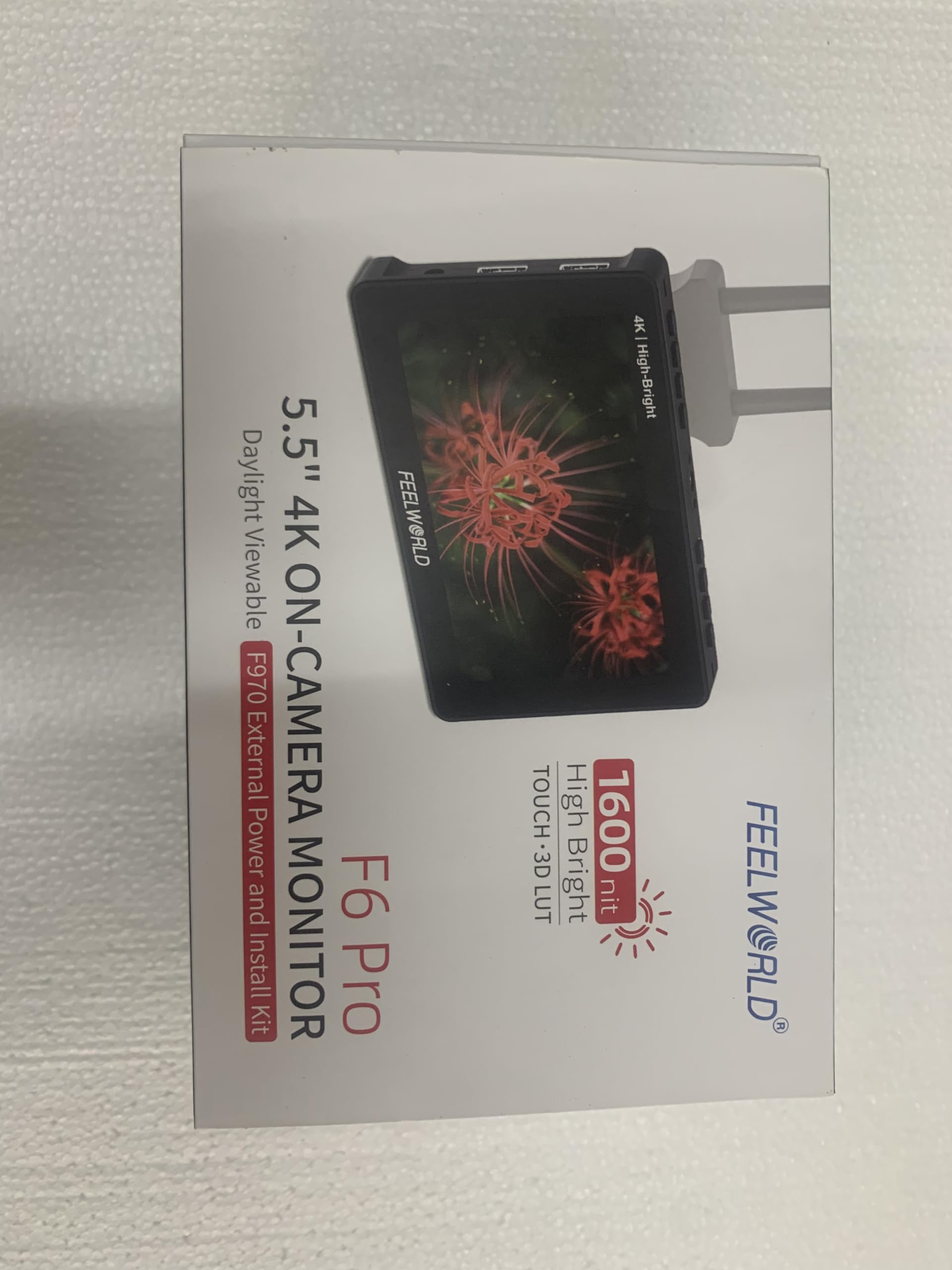 Feelworld F6 Pro +Battery +Carry Case 5.5 Inch 1600Nits High Bright Dslr Camera Field Monitor With Touchscreen Waveform 3D Lut F