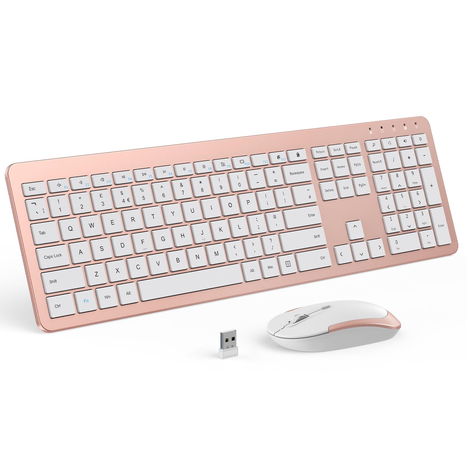 seenda Wireless Keyboard and Mouse Combo, Slim FullSize Design