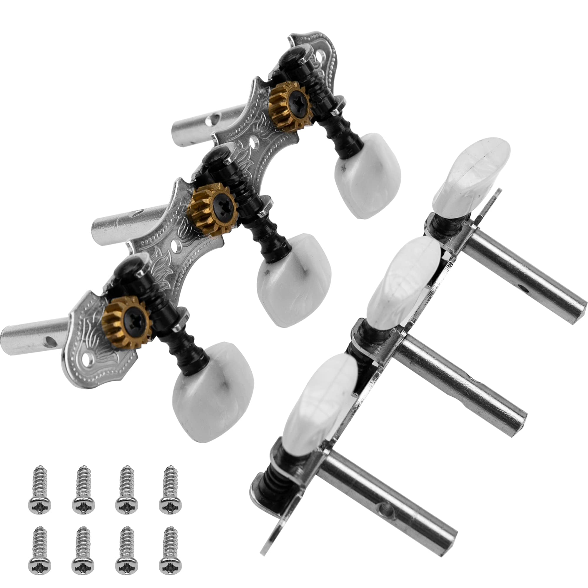 Yootones Classical Guitar String Tuning Peg Tuners Machine Heads Tuning Keys Pegs 3L3R 1:14 Compatible With Classical Guitar