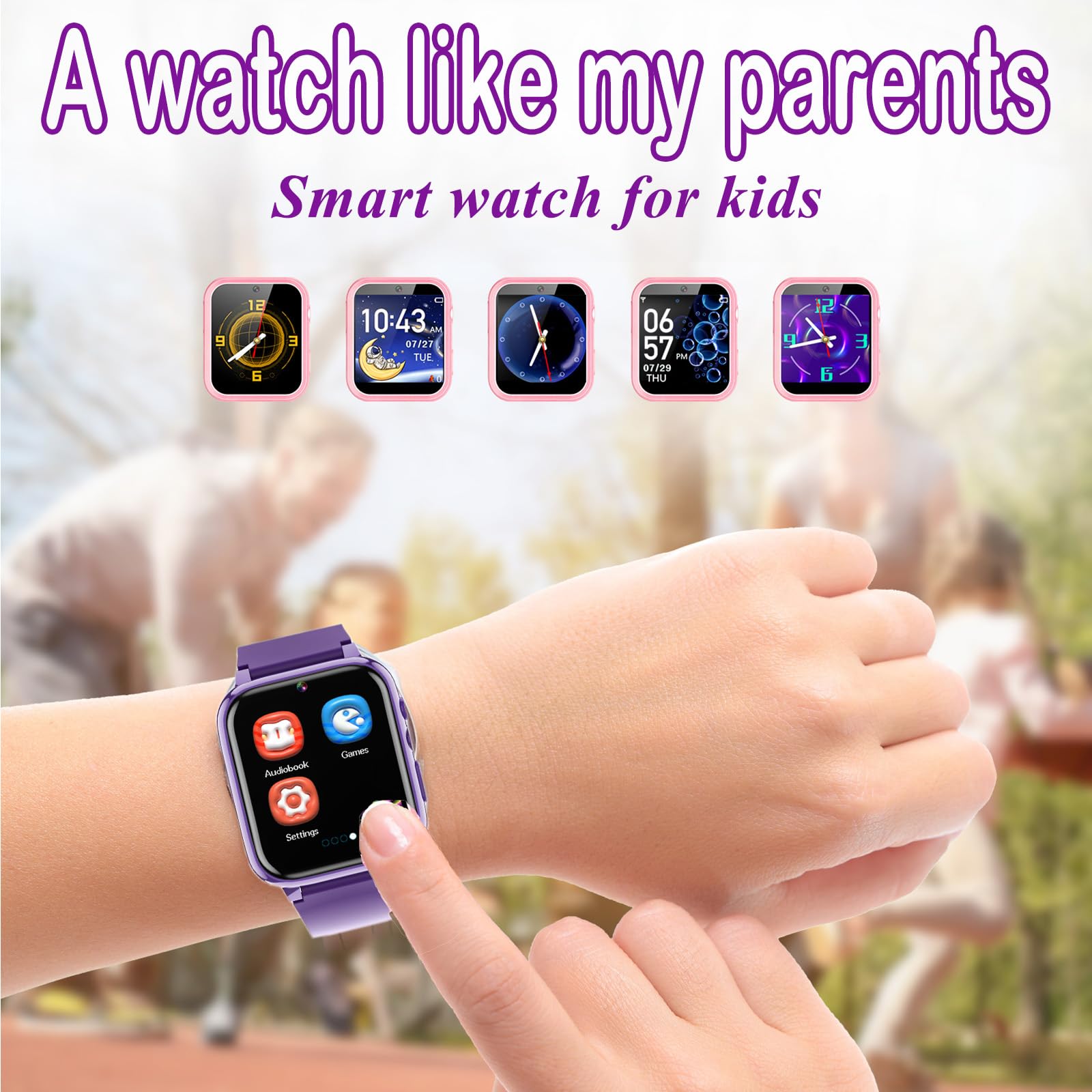 Ichomke Smart Watch For Kids, Girls Boys Smartwatch With 26 Games Camera Video Recorder And Player, Pedometer Calendar Flashligh